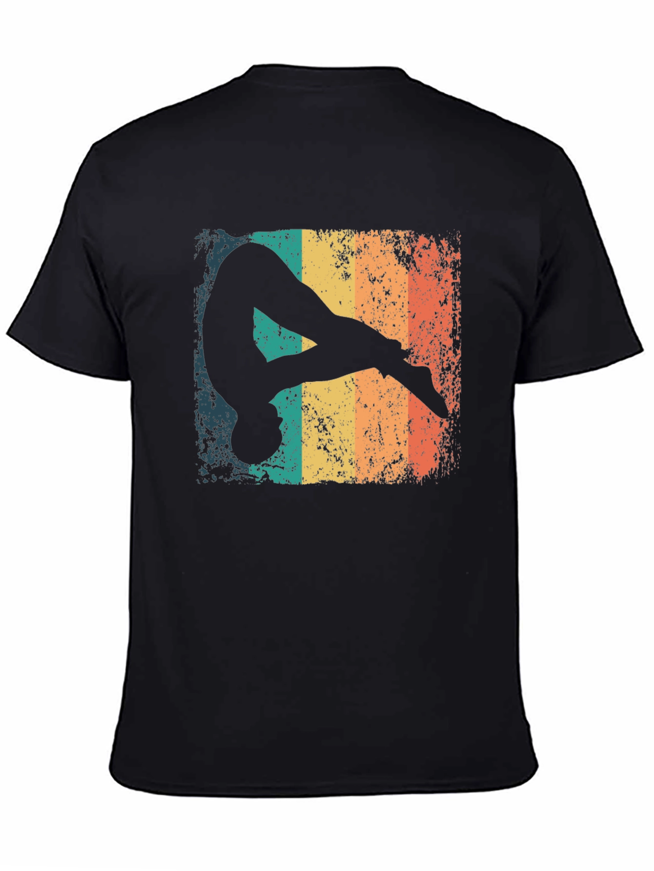Black Retro Gymnast Graphic T-Shirt view 4