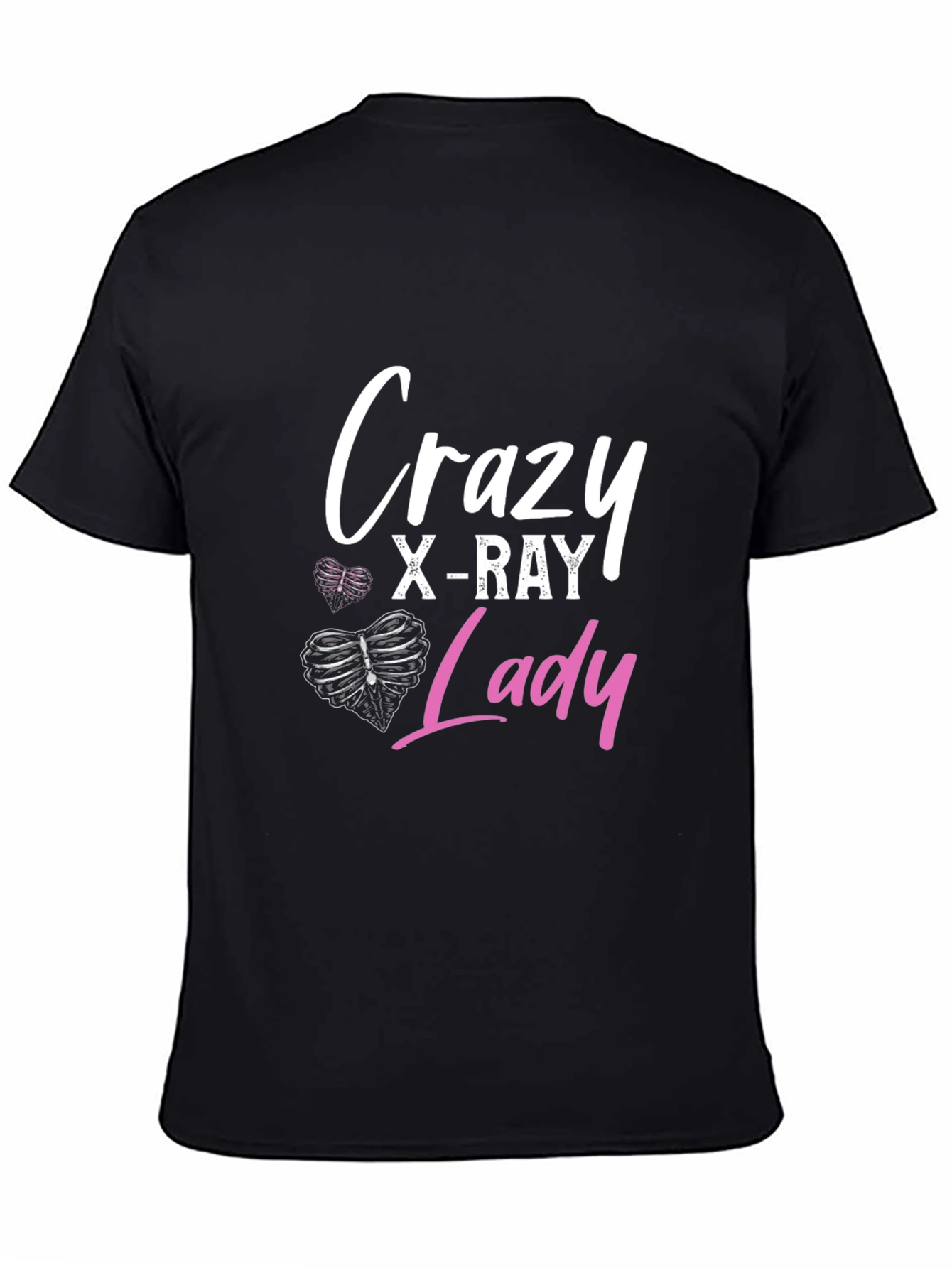 Black Crazy X-Ray Lady Graphic Tee - Radiology Gift view 4