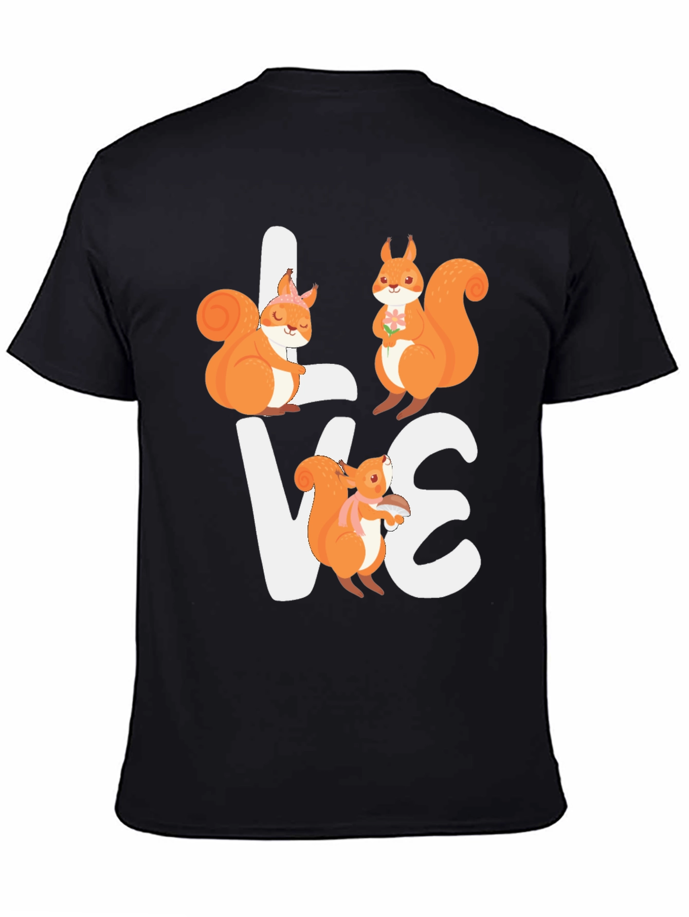 Black Squirrel Love Graphic T-Shirt - Adorable Animal Tee view 4