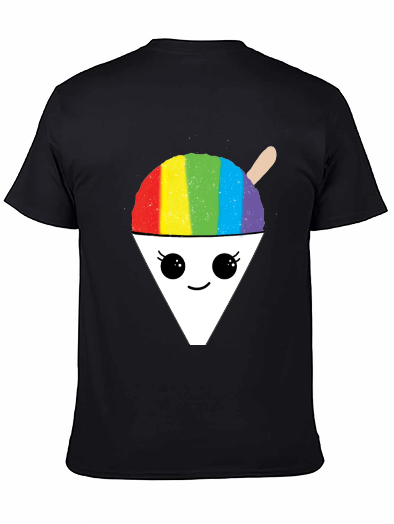Black Rainbow Shaved Ice Graphic Tee - Cute Foodie Shirt view 4