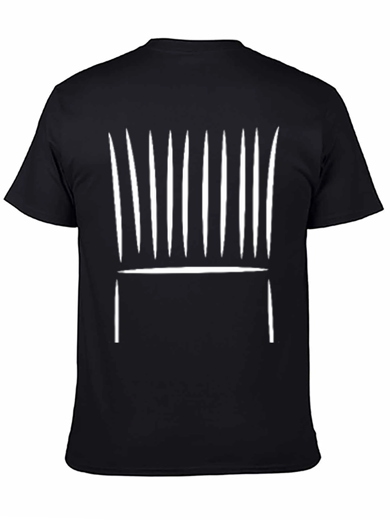Black Striped Black T-Shirt - Graphic Print Tee view 4