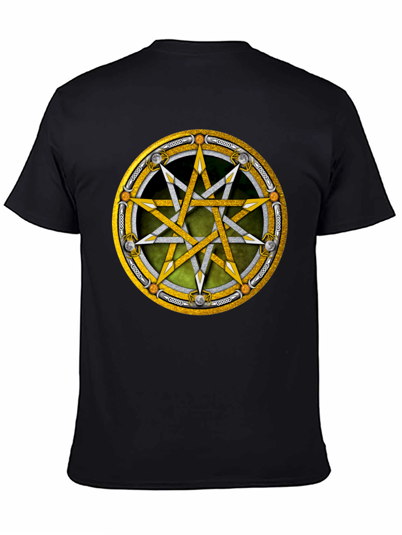 Black Occult Star Graphic Tee - Black view 4
