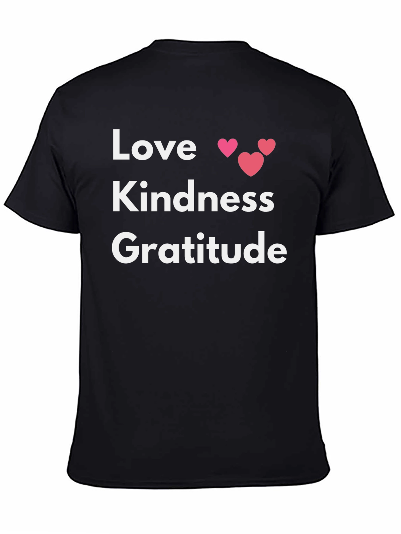 Black Love Kindness Gratitude Graphic Tee - Black view 4
