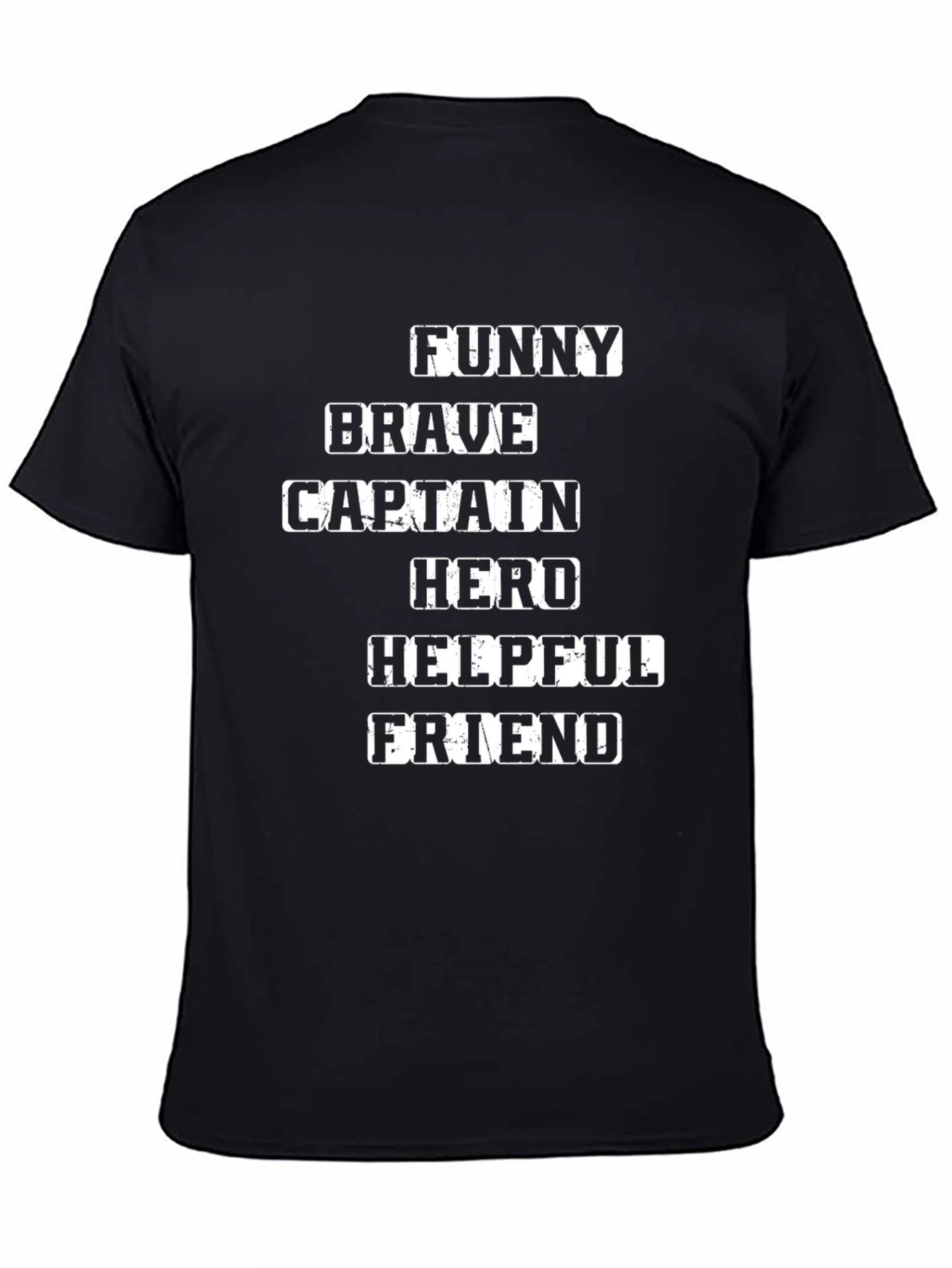 Black Funny Brave Captain Hero T-Shirt view 4