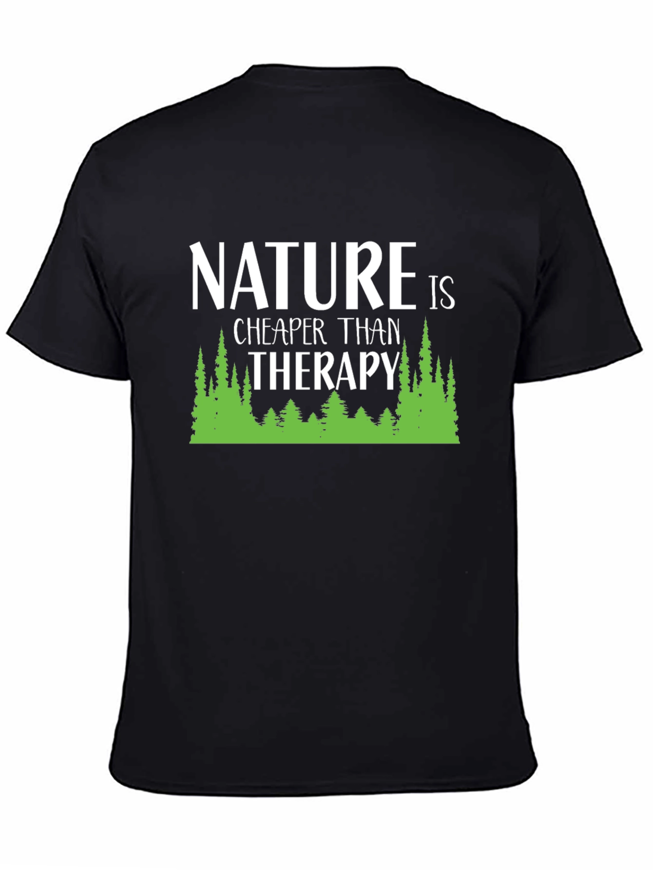 Black Nature is Cheaper Than Therapy Graphic Tee view 4