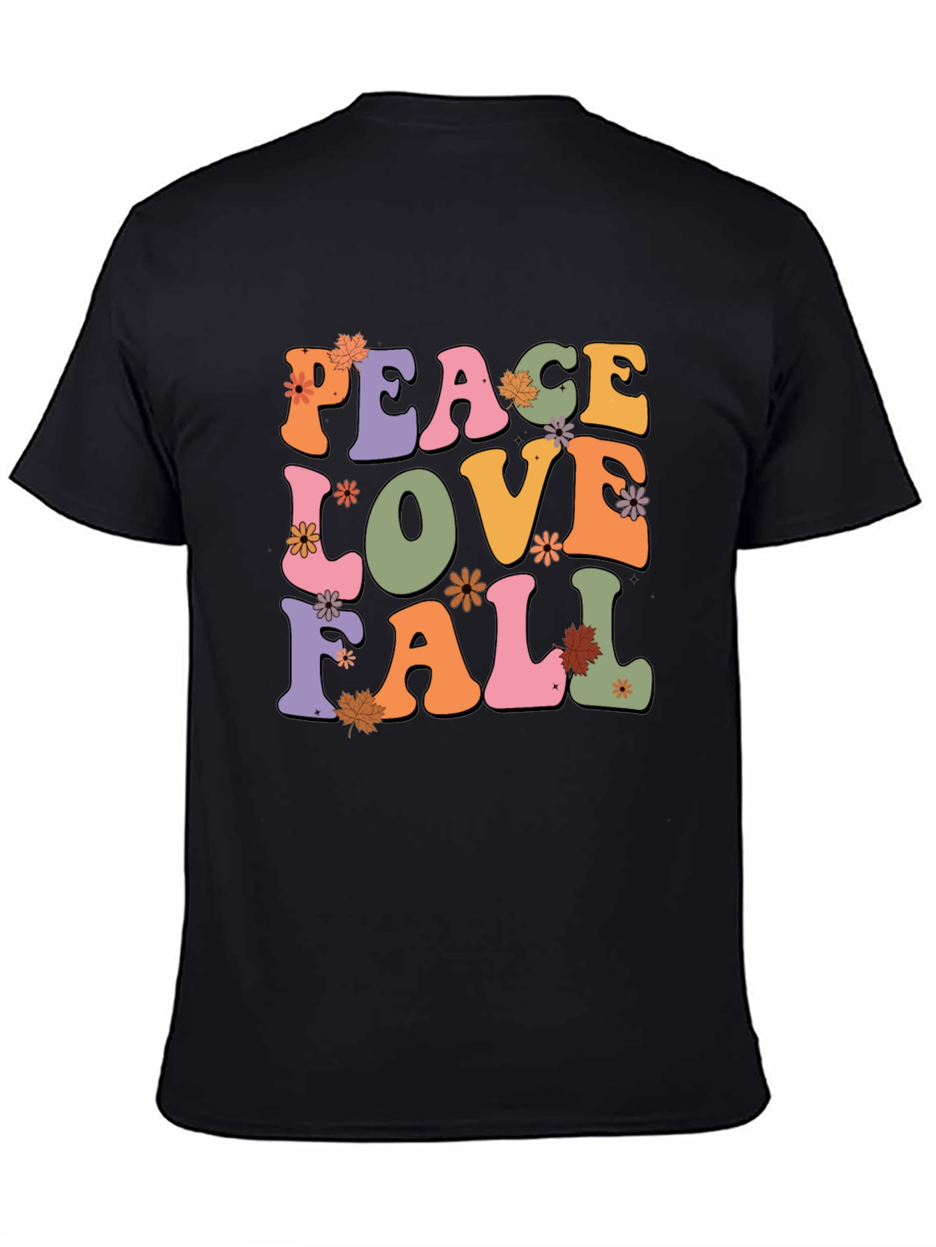 Black Peace Love Fall Graphic Tee view 4