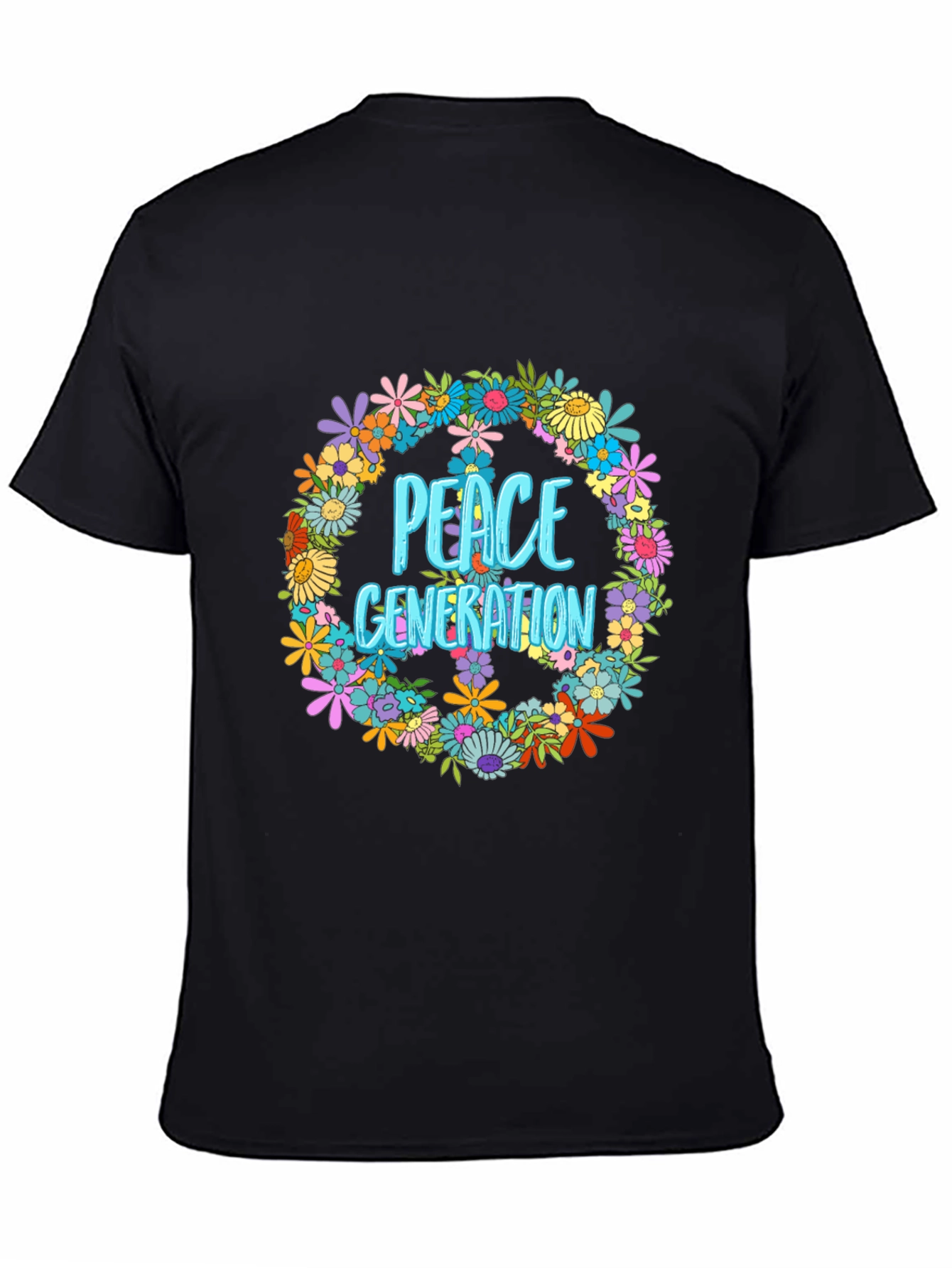 Black Peace Generation Floral T-Shirt view 4