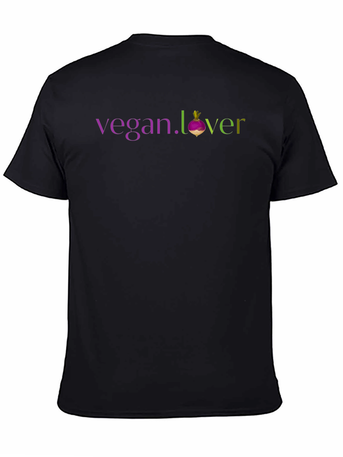 Black Vegan Lover T-Shirt - Unique Turnip Design view 4