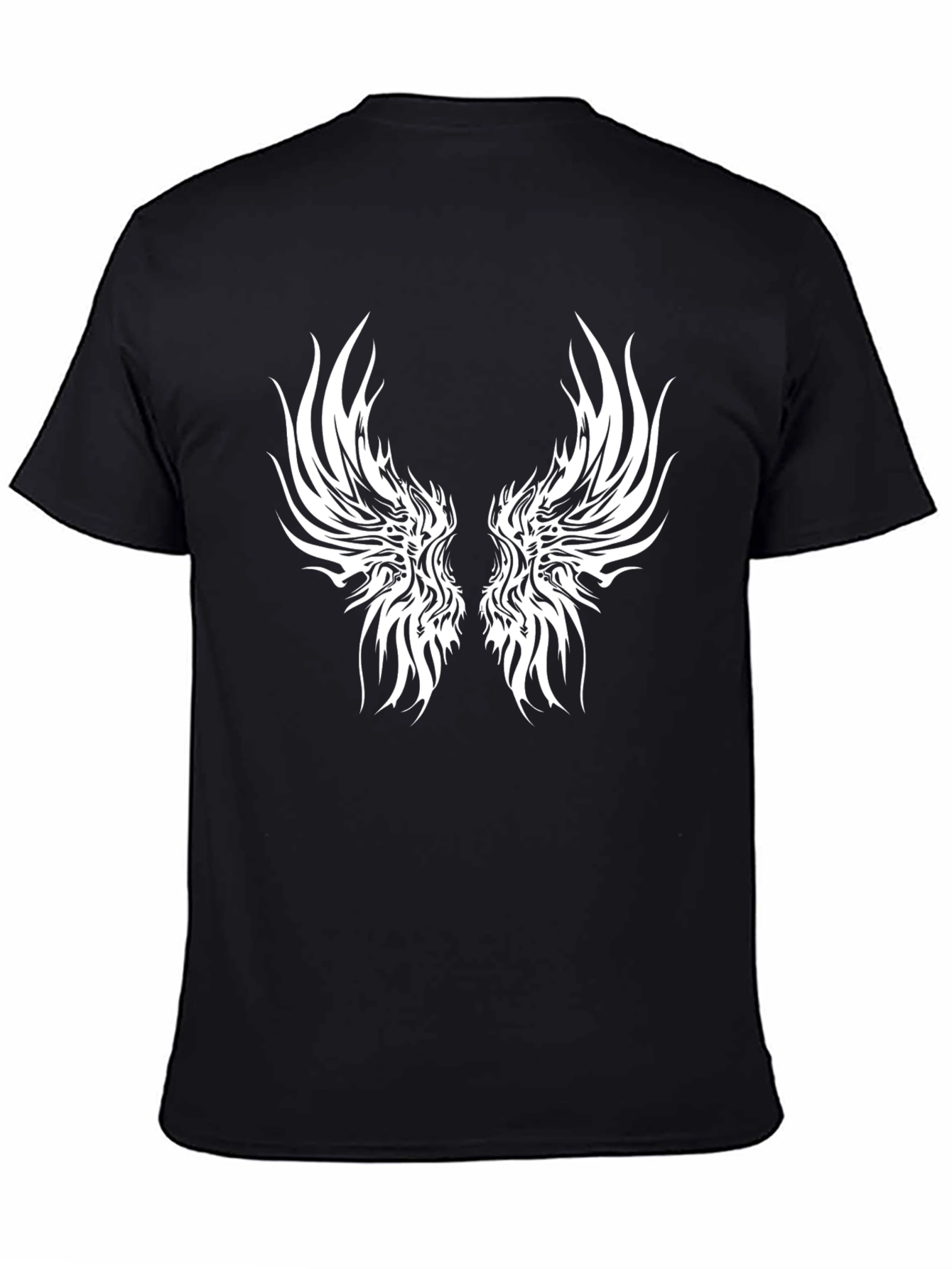 Black Black T-Shirt with Winged Design view 4