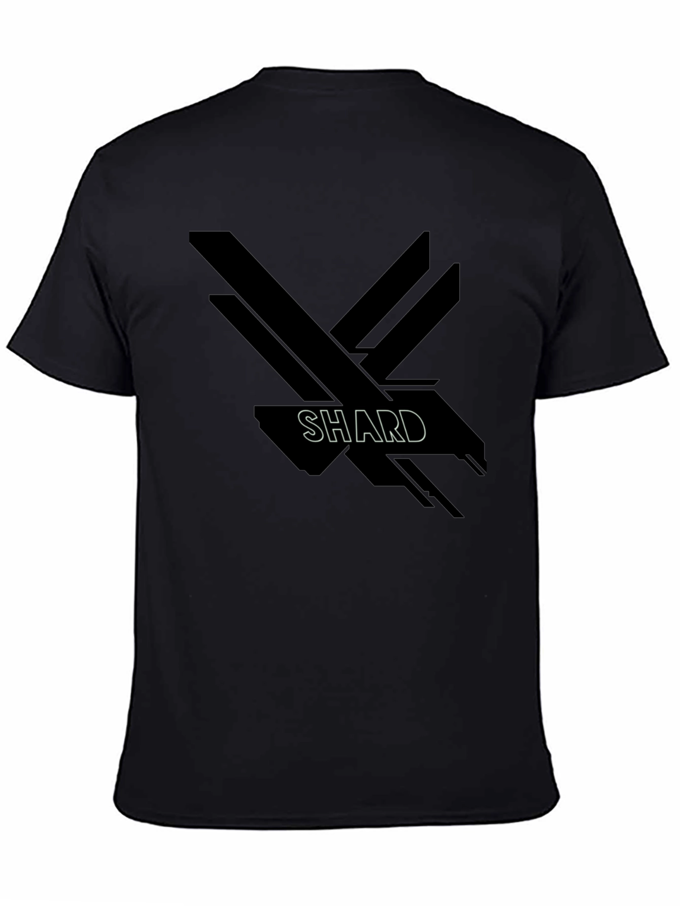 Black Abstract Shard Design Black Graphic T-Shirt view 4