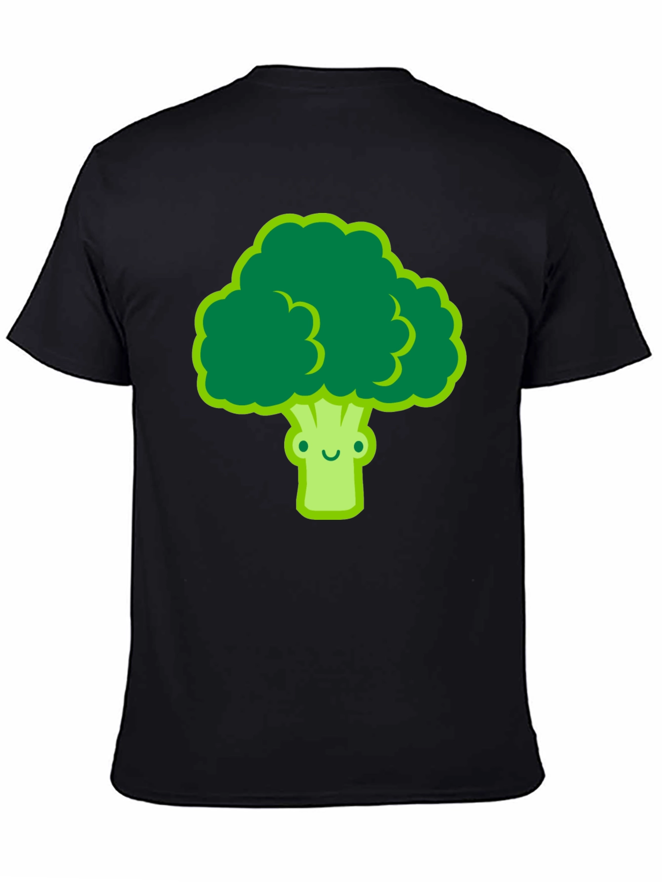 Cute Broccoli Graphic Tee - Black T-Shirt - 4