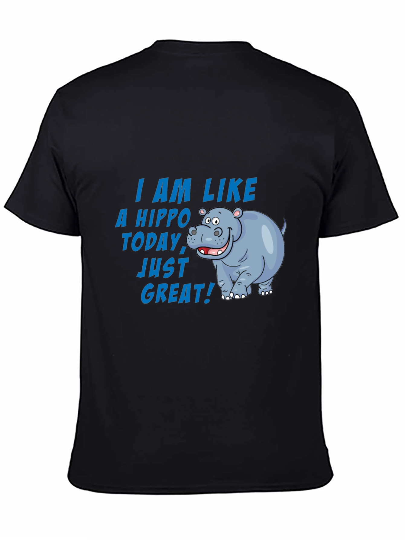 Black Hippo Today T-Shirt - Great Mood Graphic Tee view 4
