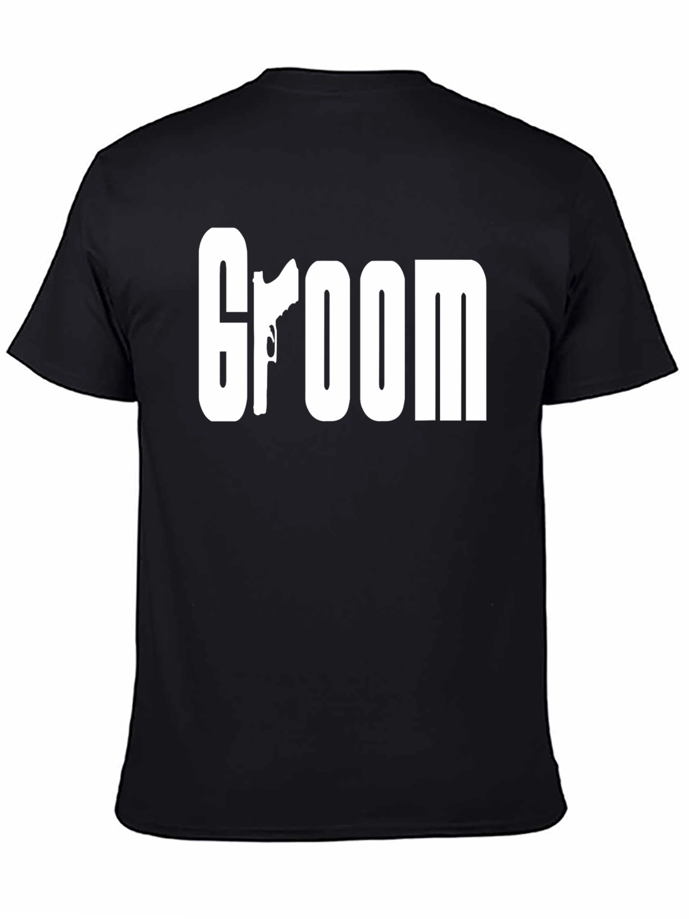 Black Groom Graphic Tee - Gun Silhouette Design view 4
