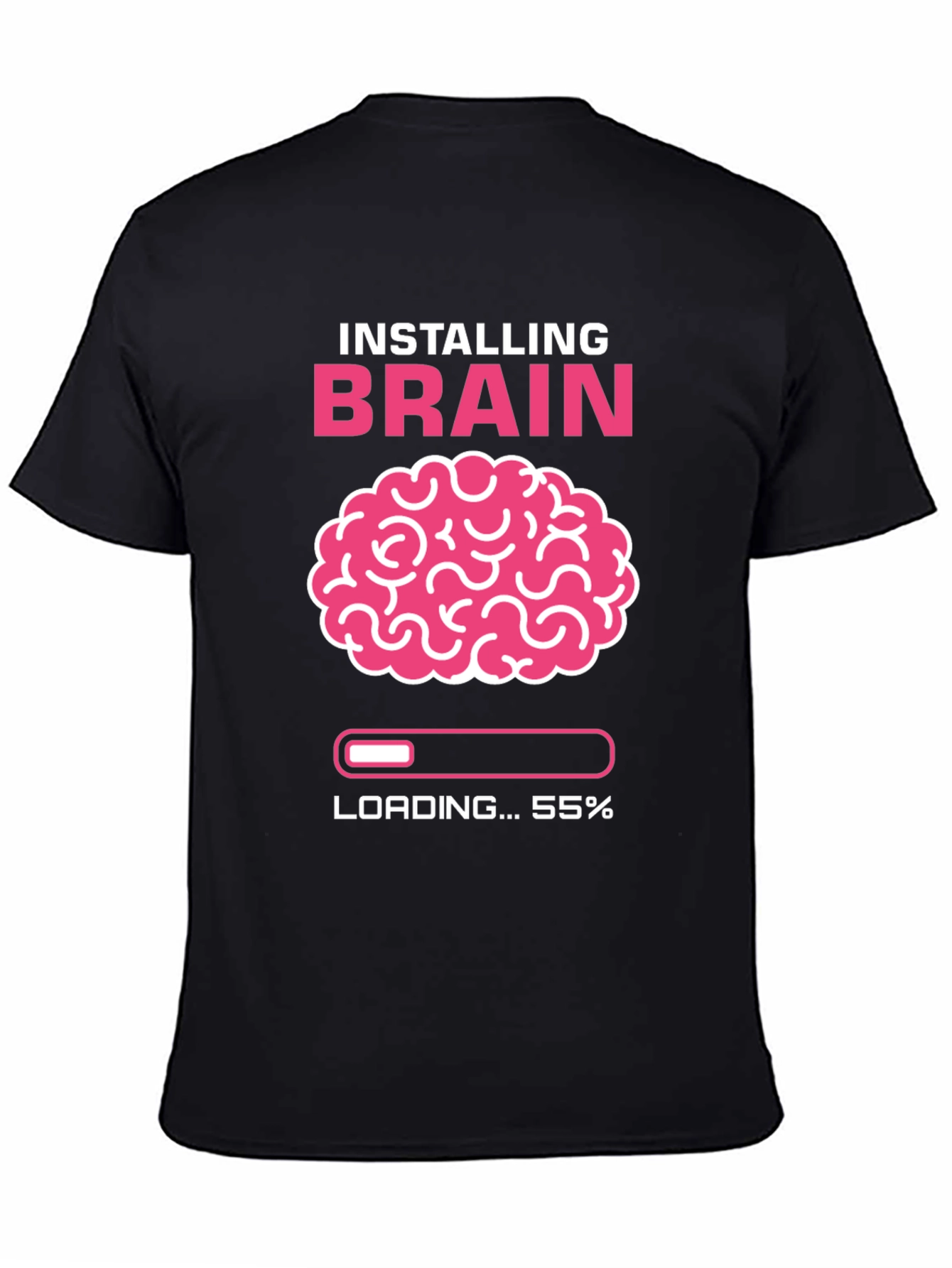 Black Installing Brain T-Shirt - Funny Nerd Tee view 4