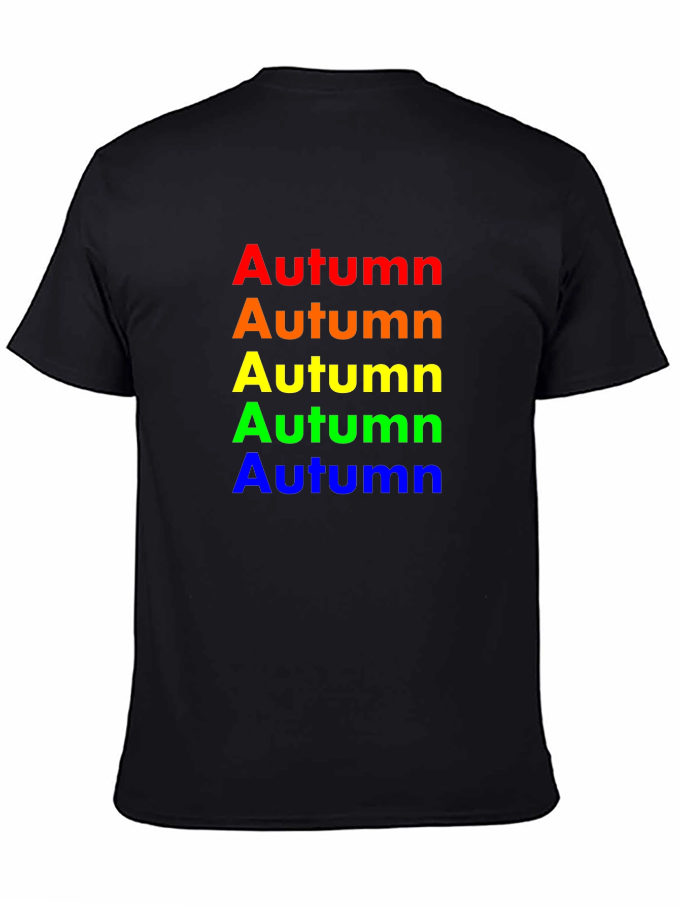 Black Rainbow Autumn T-Shirt - Soft Cotton Crew Neck Tee view 4