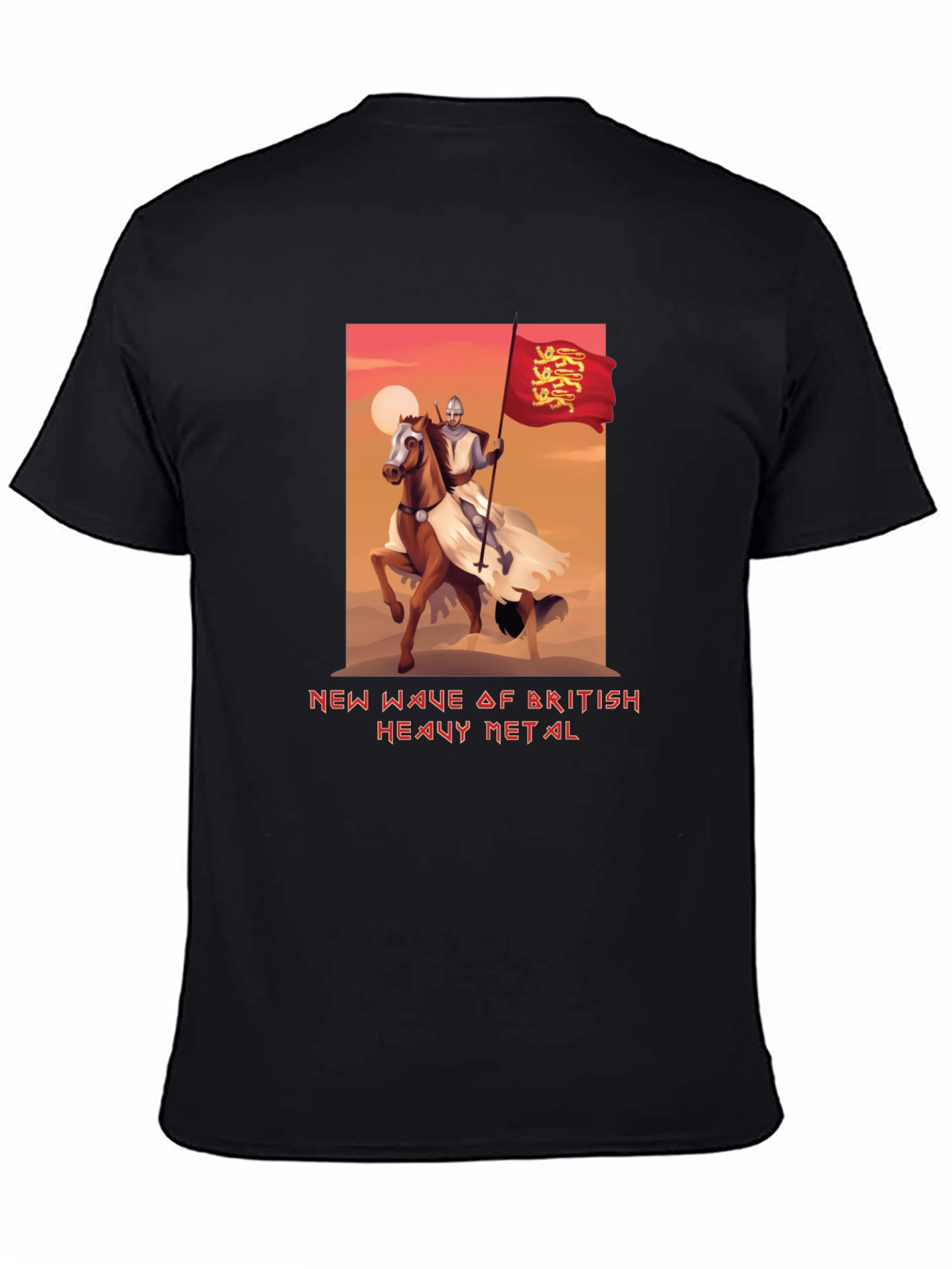 Black NWOBHM Knight T-Shirt view 4