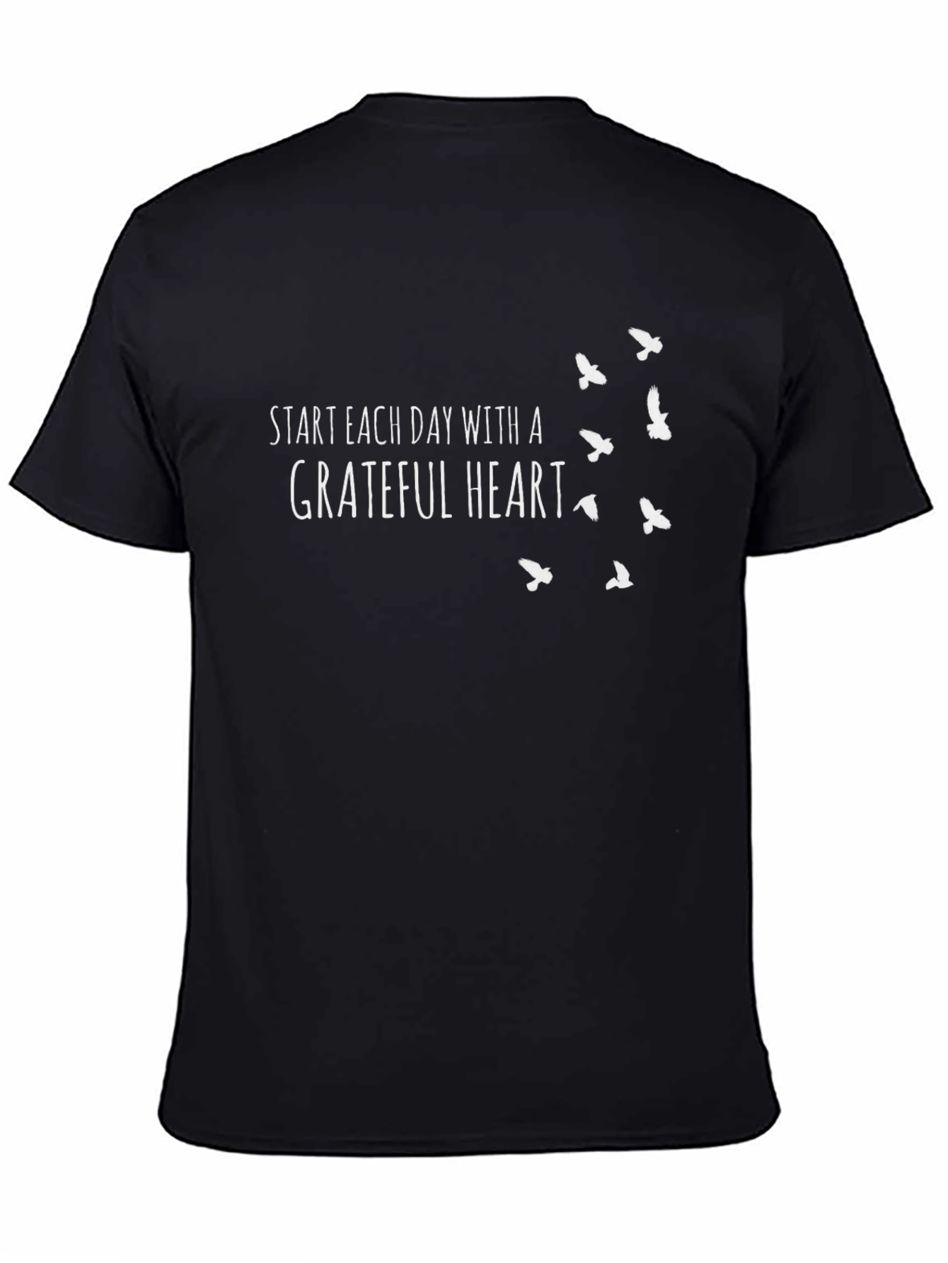 Black Grateful Heart Black T-Shirt view 4