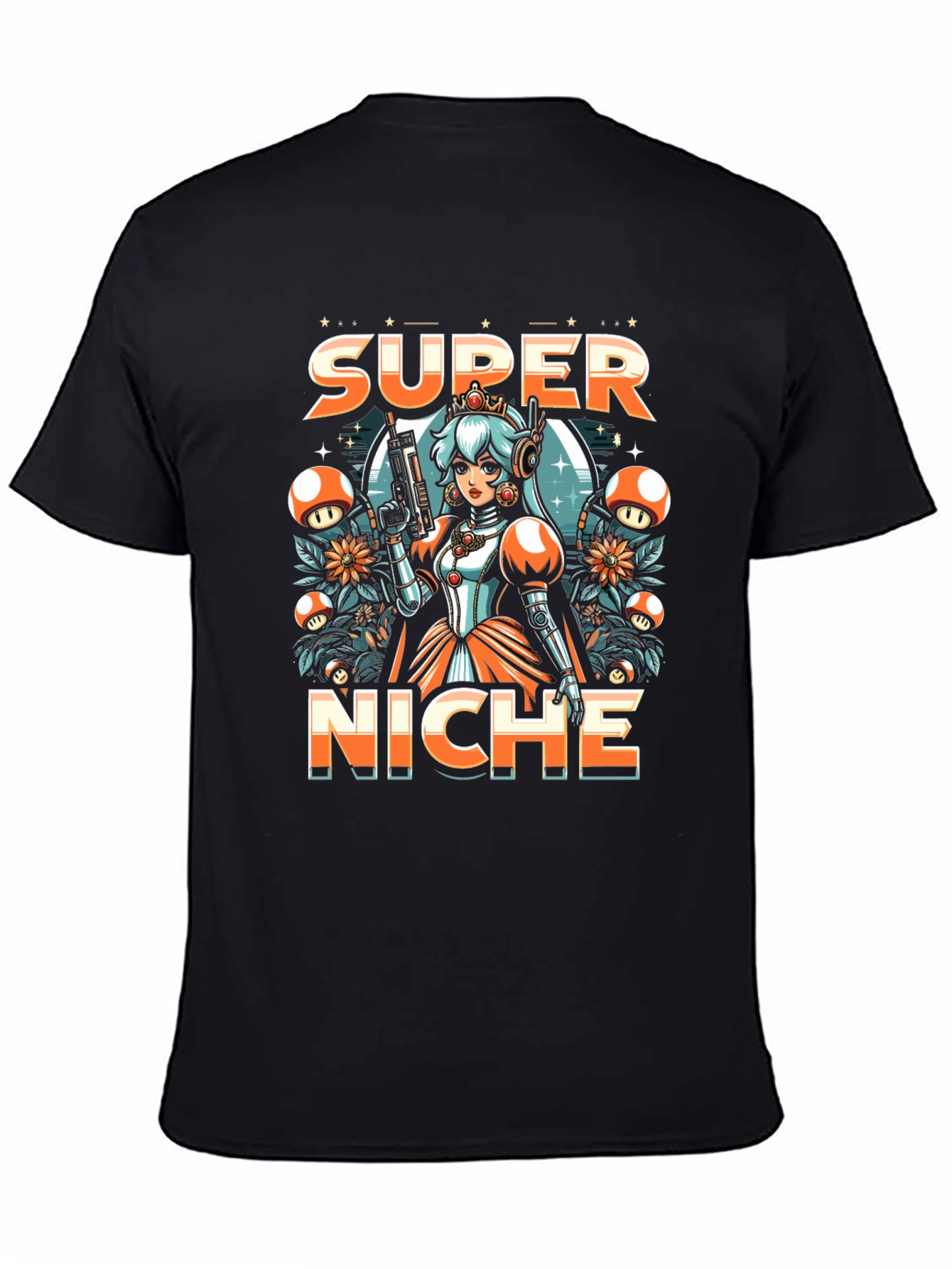 Black Super Niche Mario Parody Graphic Tee view 4