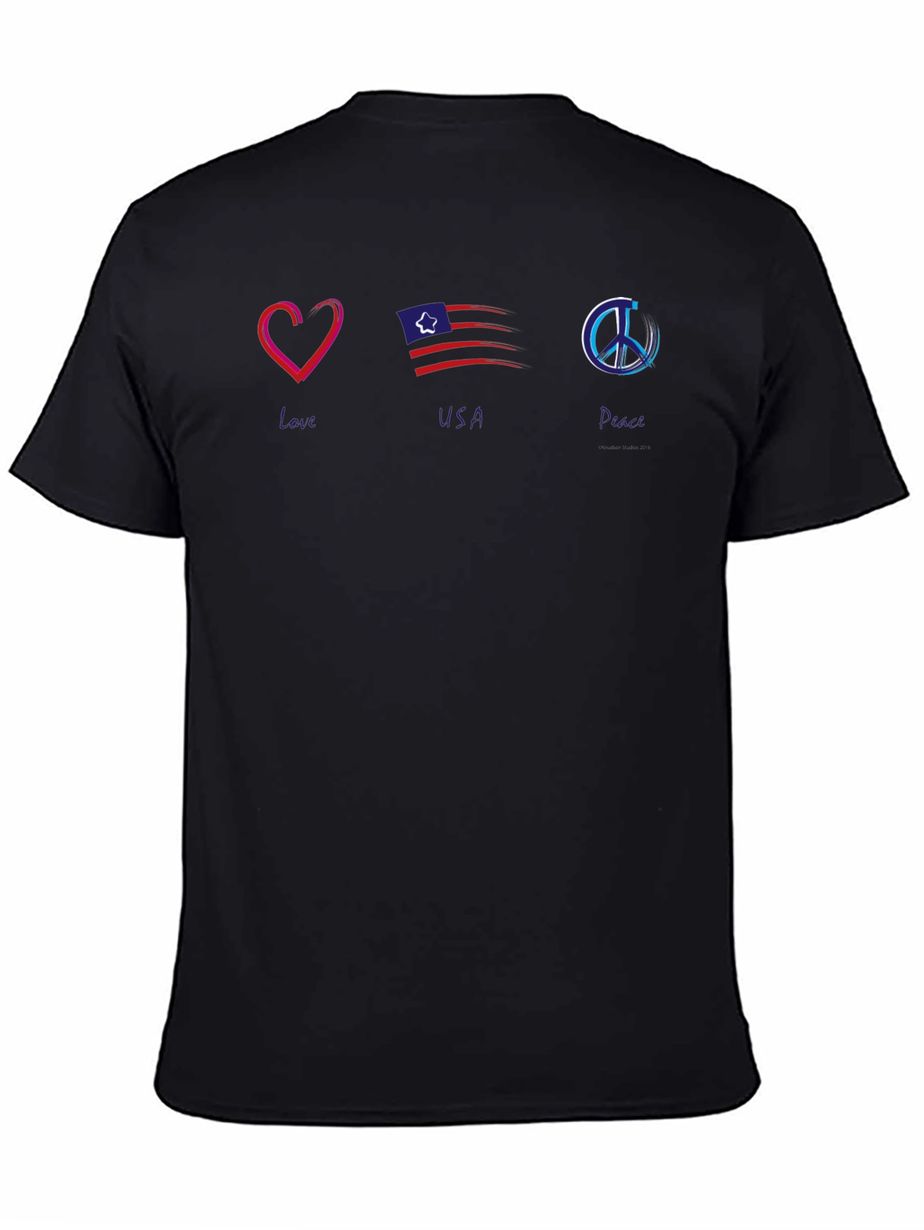 Black Love USA Peace Graphic T-Shirt view 4