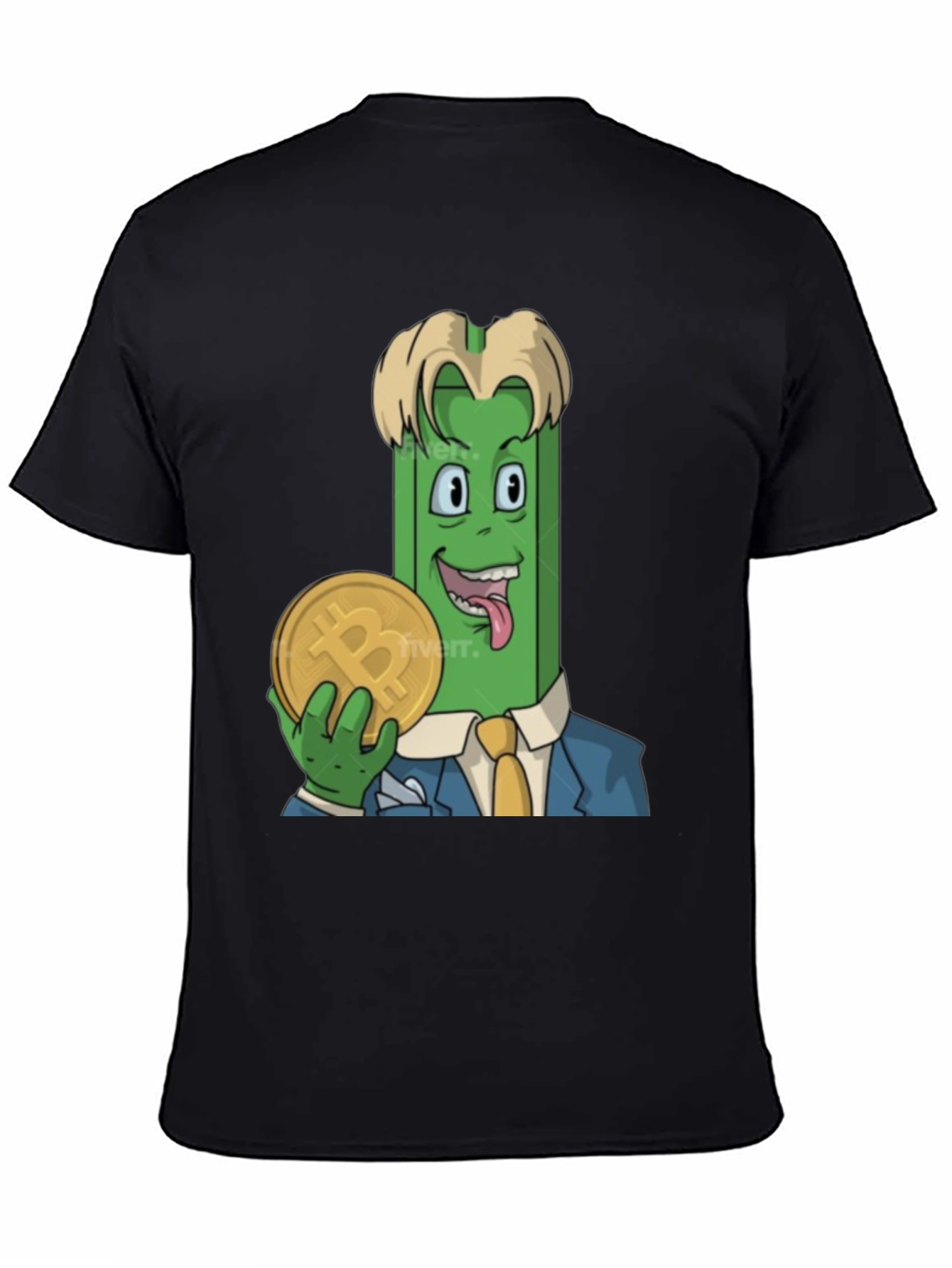 Black Crypto Celery Bitcoin T-Shirt view 4