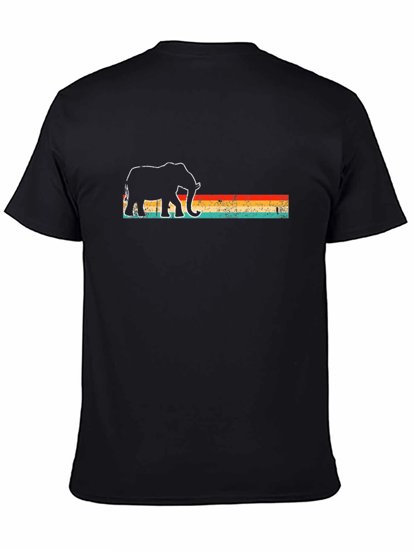 Black Retro Elephant T-Shirt - Black view 4