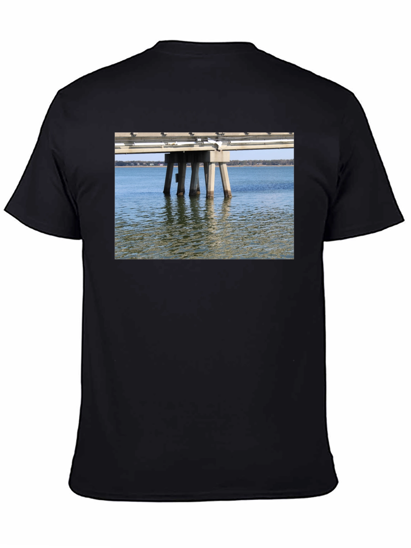 Black Pier View T-Shirt - Black, Casual Wear view 4