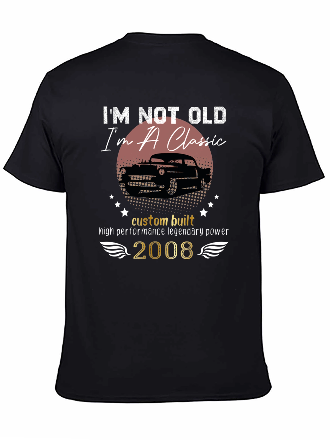 Black Classic Car T-Shirt - I'm Not Old, I'm A Classic! view 4