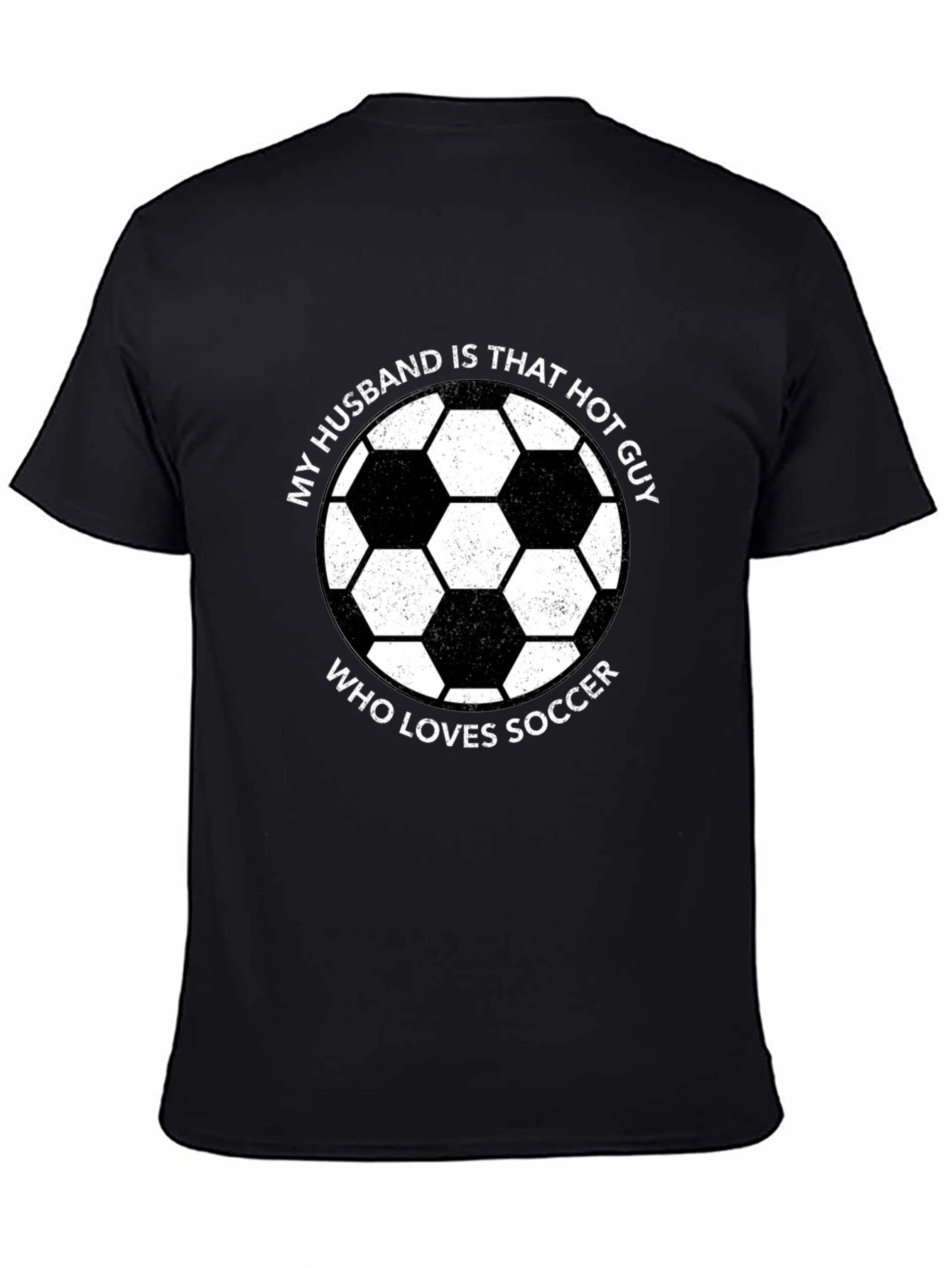 Black Funny Soccer Husband Graphic T-Shirt  view 4