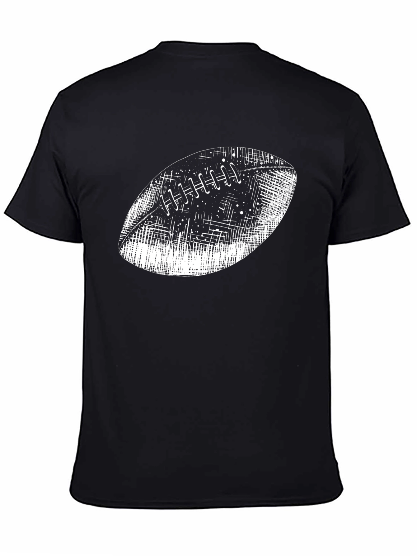 Black Football Graphic Black T-Shirt view 4