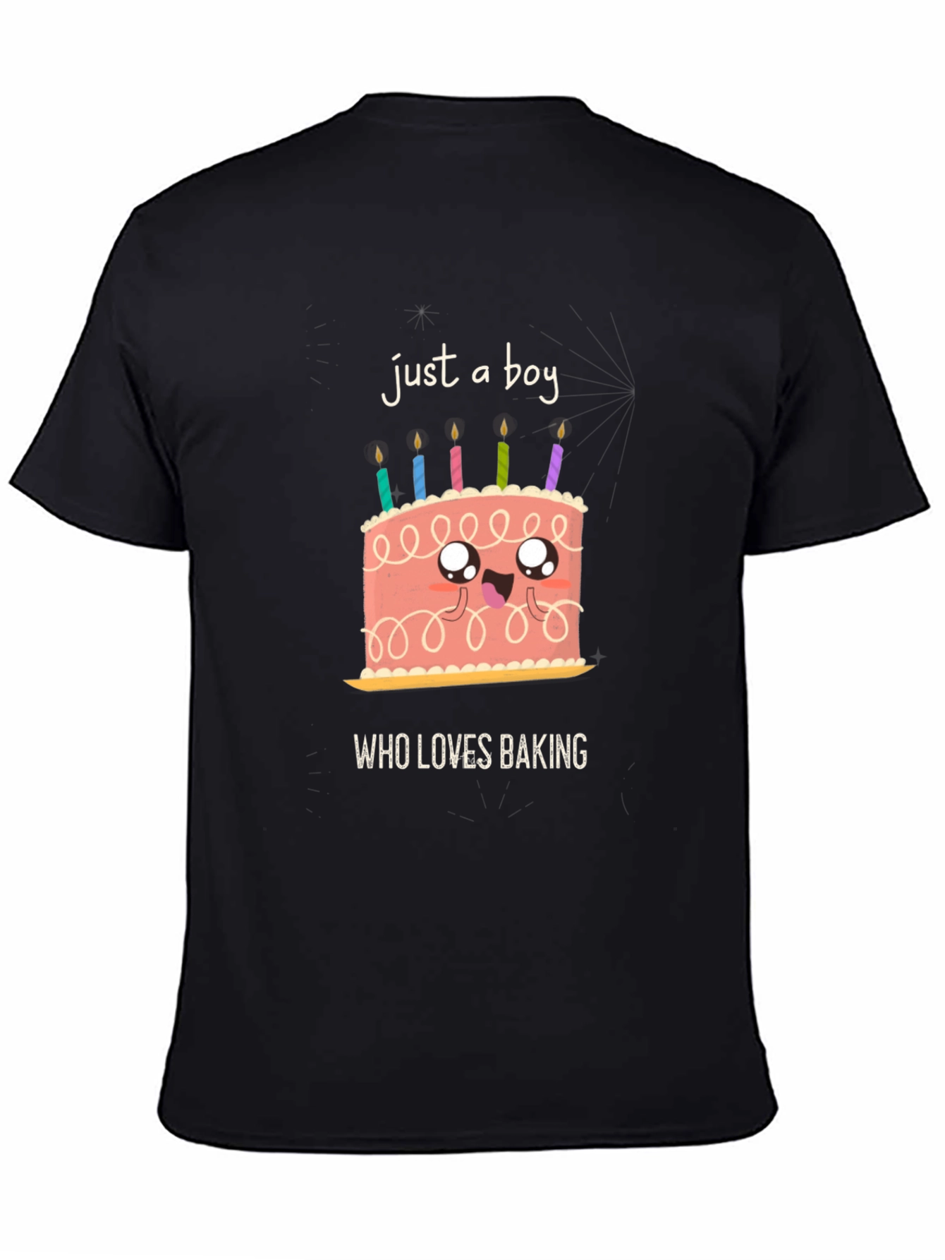 Black Boy Who Loves Baking Graphic T-Shirt view 4