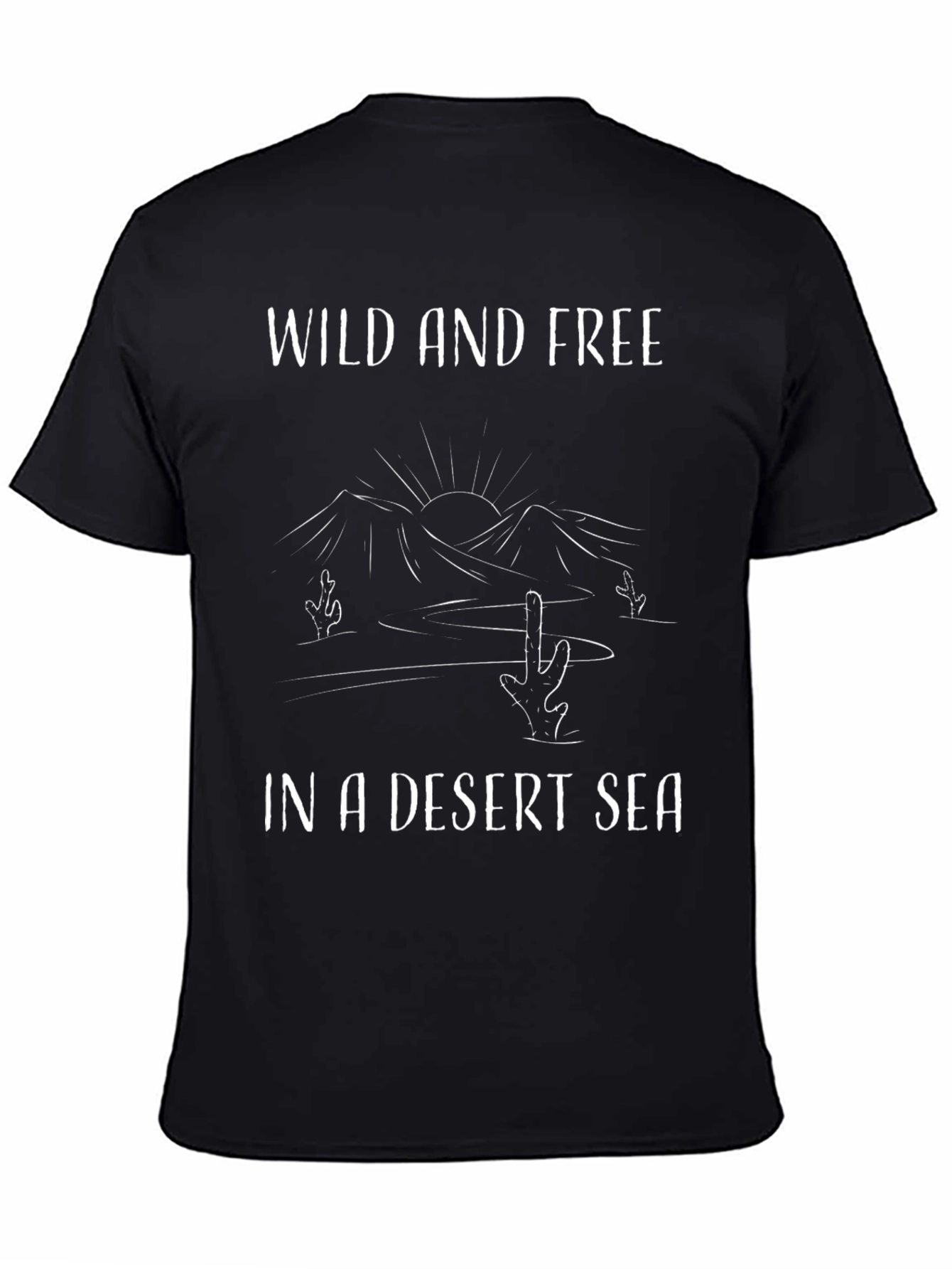 Black Wild and Free Desert Sea Graphic Tee view 4