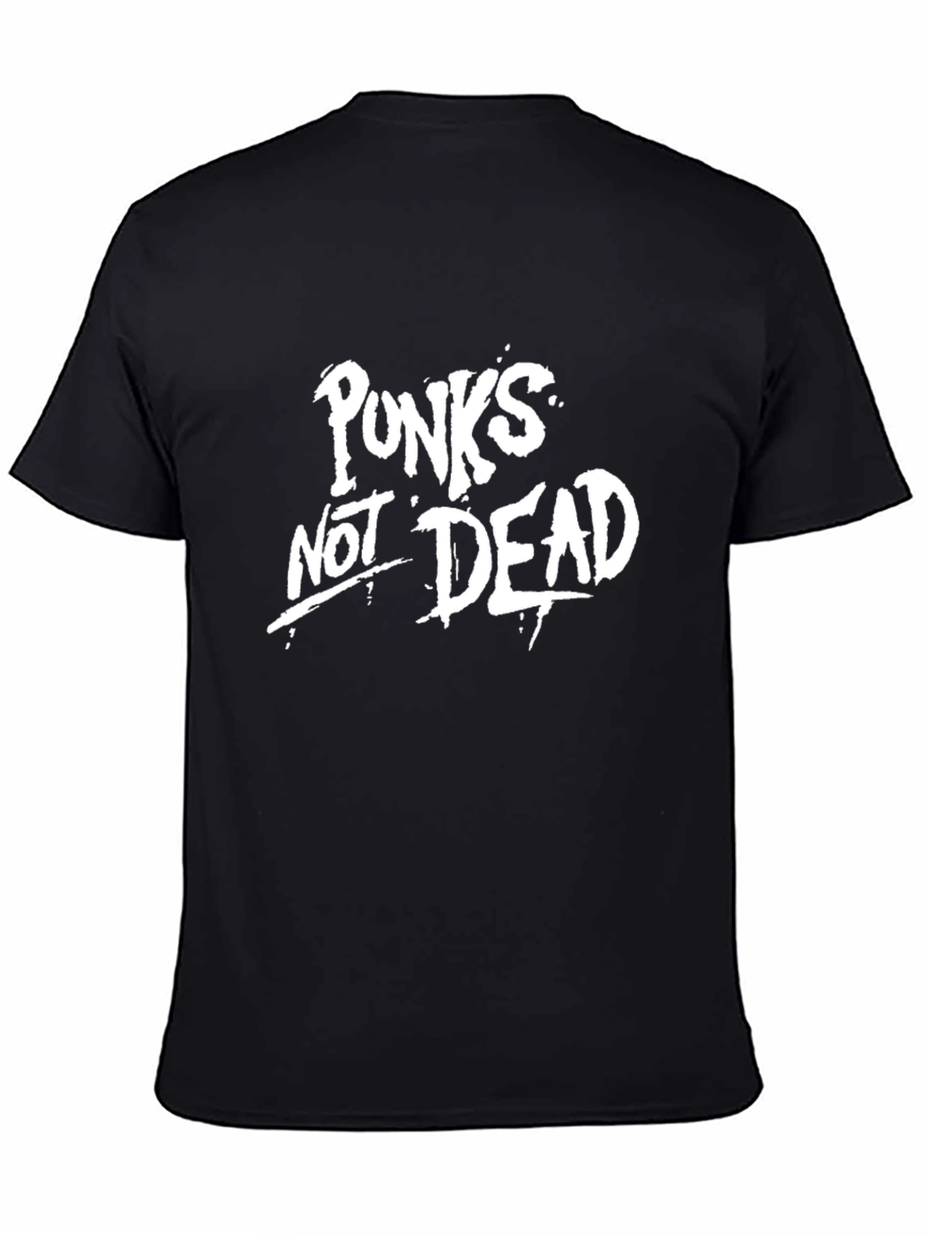 Black Punx Not Dead Graphic T-Shirt - Black Cotton Tee view 4