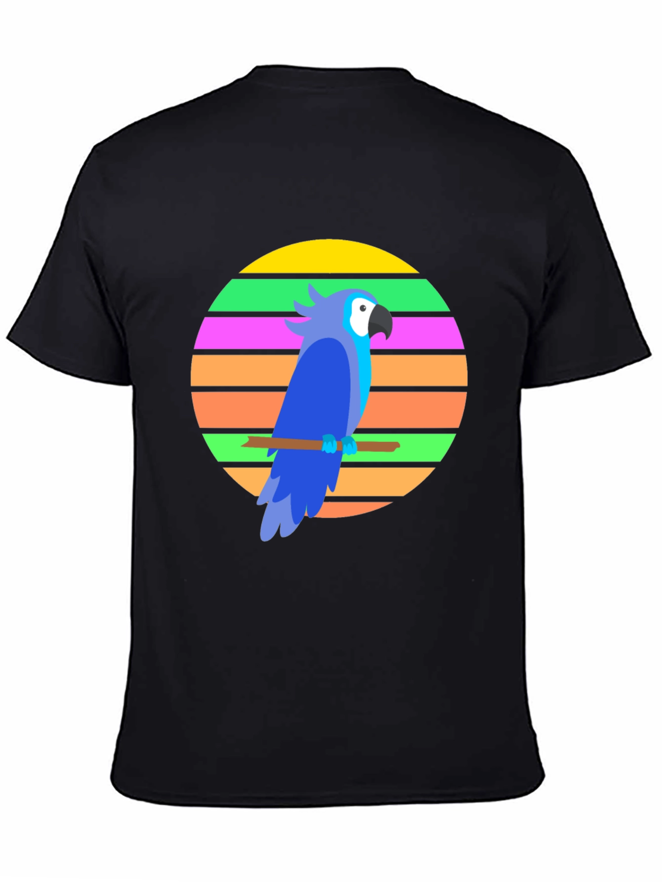 Black Retro Parrot Graphic Tee view 4