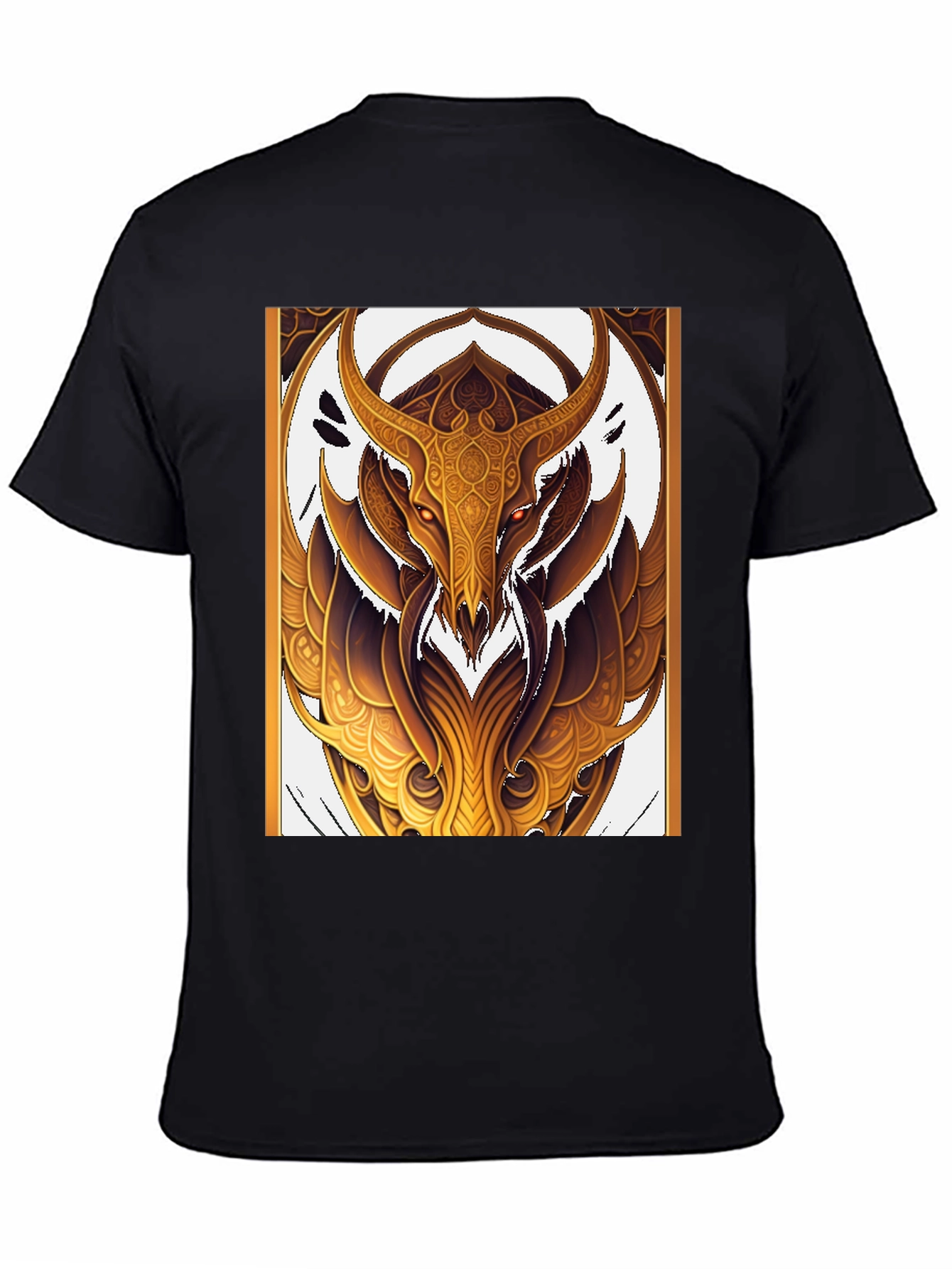 Black Golden Minotaur Graphic Black T-Shirt view 4