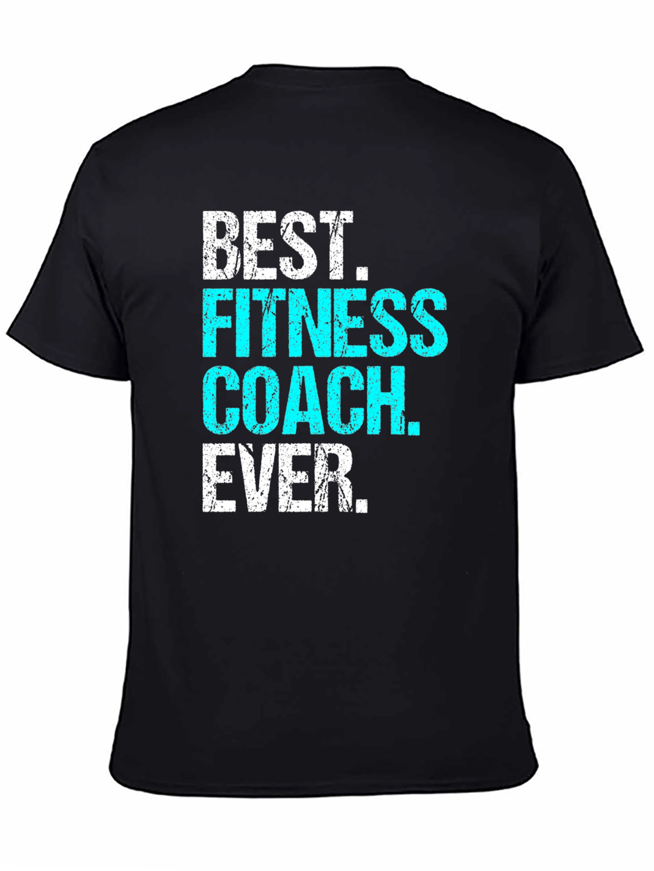 Black Best Fitness Coach Ever T-Shirt - Black view 4
