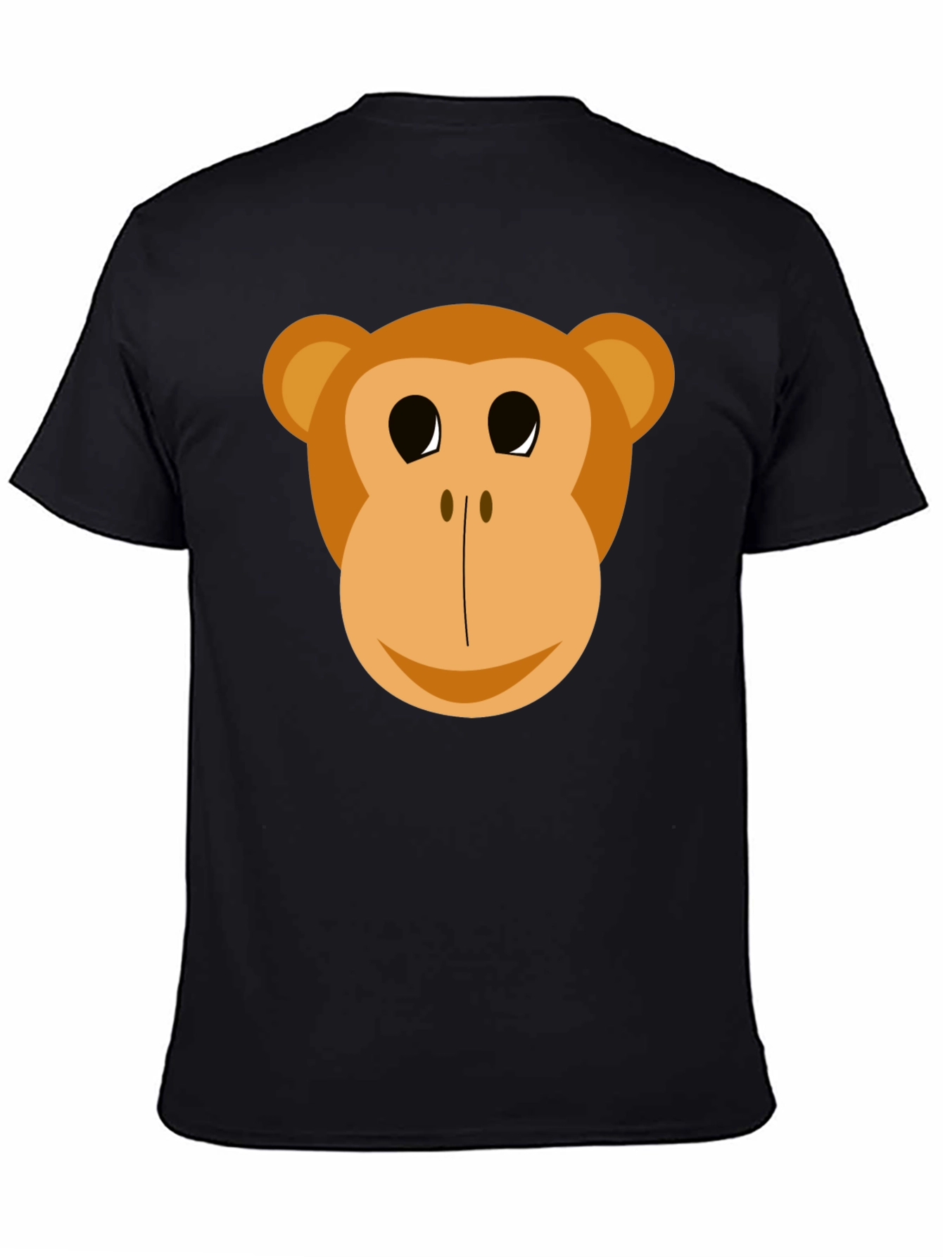 Black Funny Monkey Face Graphic T-Shirt view 4