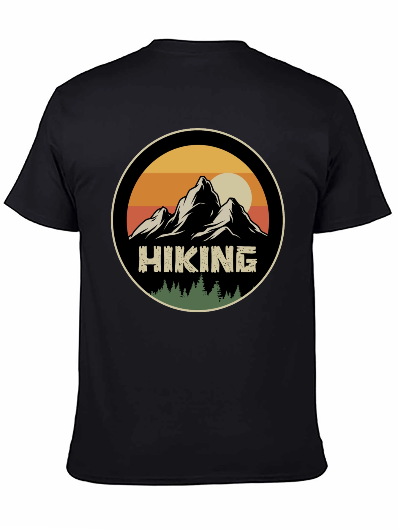 Black Hiking Adventure T-Shirt - Mountain Graphic Tee view 4