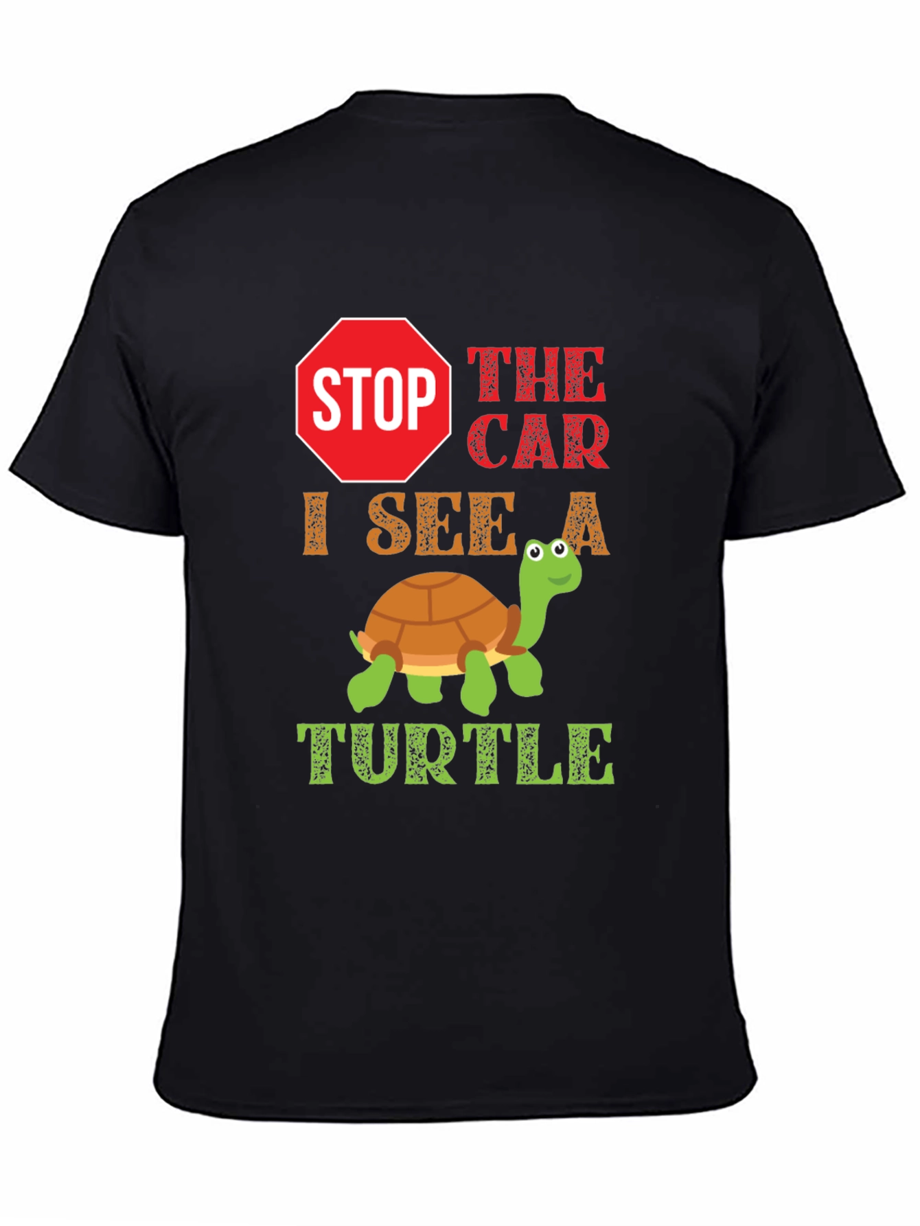 Black Stop the Car, Turtle T-Shirt view 4