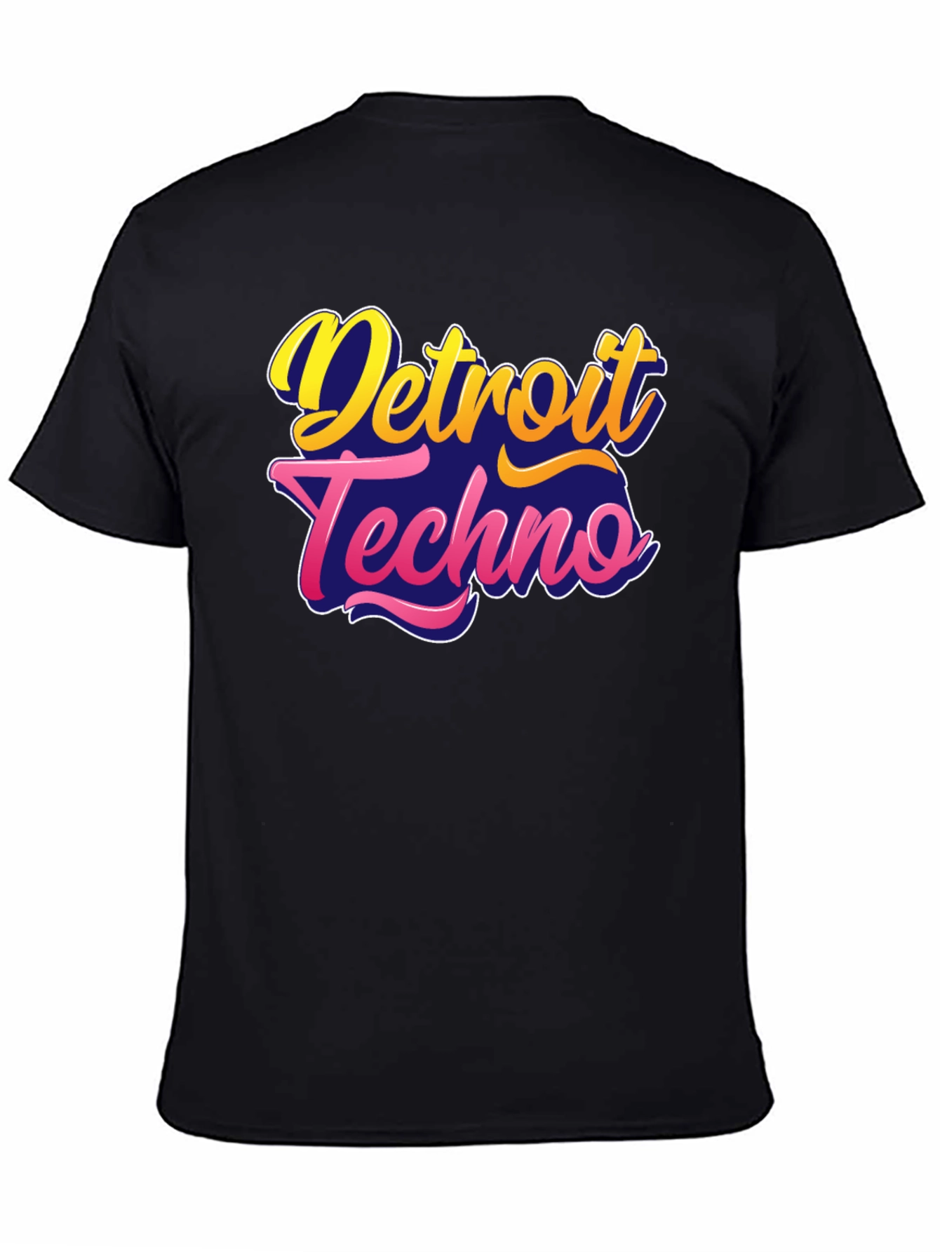 Black Detroit Techno Black T-Shirt view 4