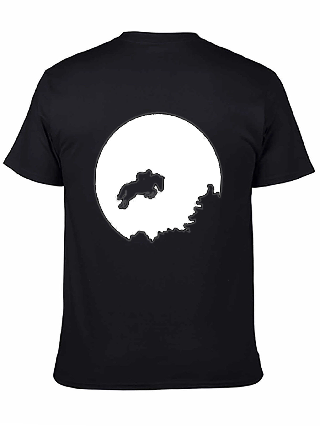 Black Equestrian Silhouette Tee - Black Cotton Blend view 4