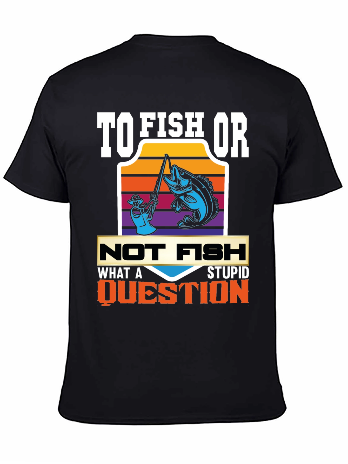 Black Fishing Humor T-Shirt: To Fish Or Not Fish view 4