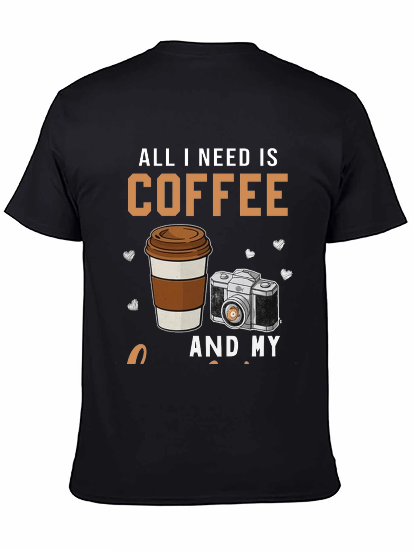 Black Coffee & Camera Graphic T-Shirt view 4