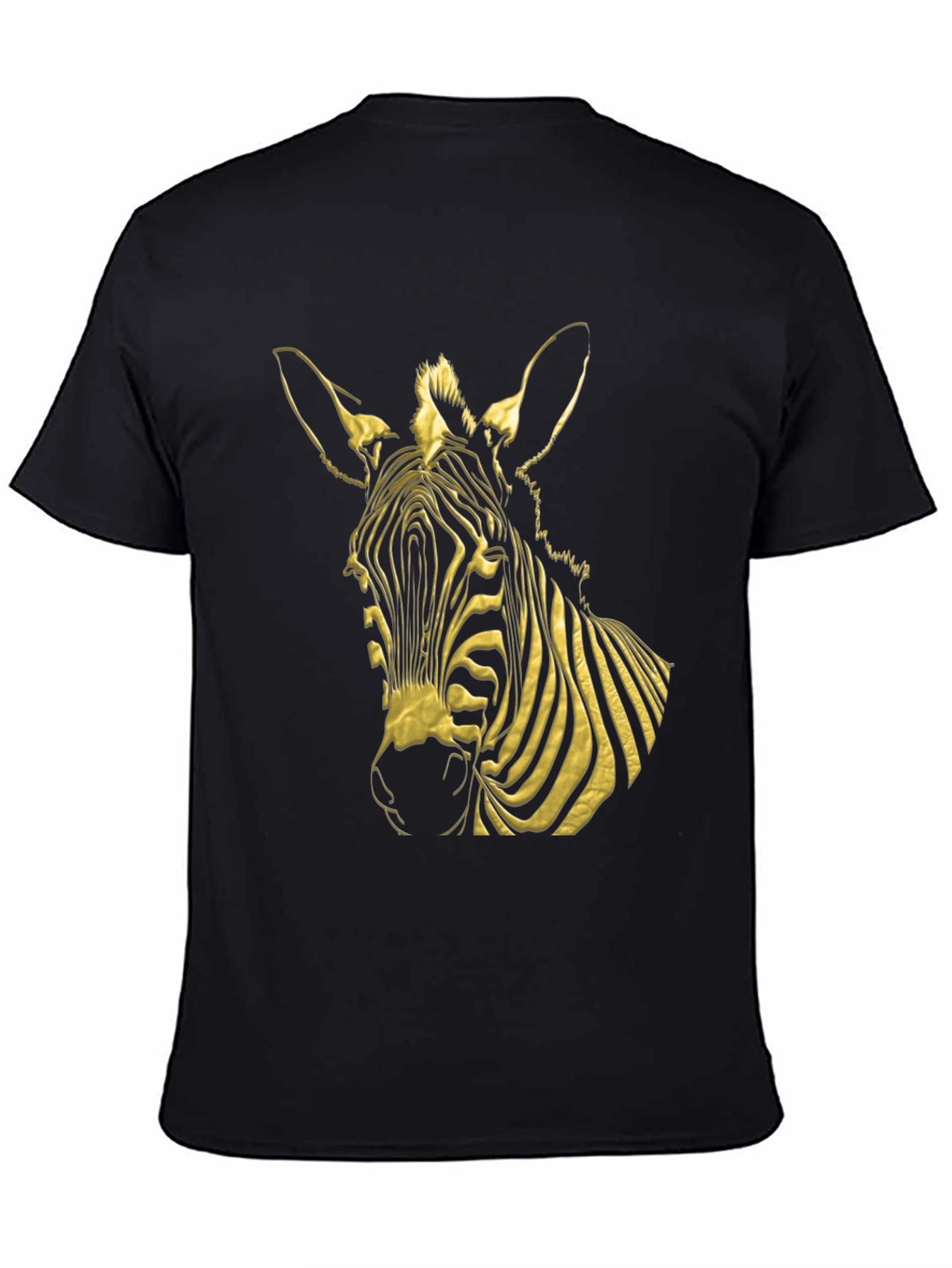 Black Zebra Graphic Tee - Bold Black T-Shirt view 4