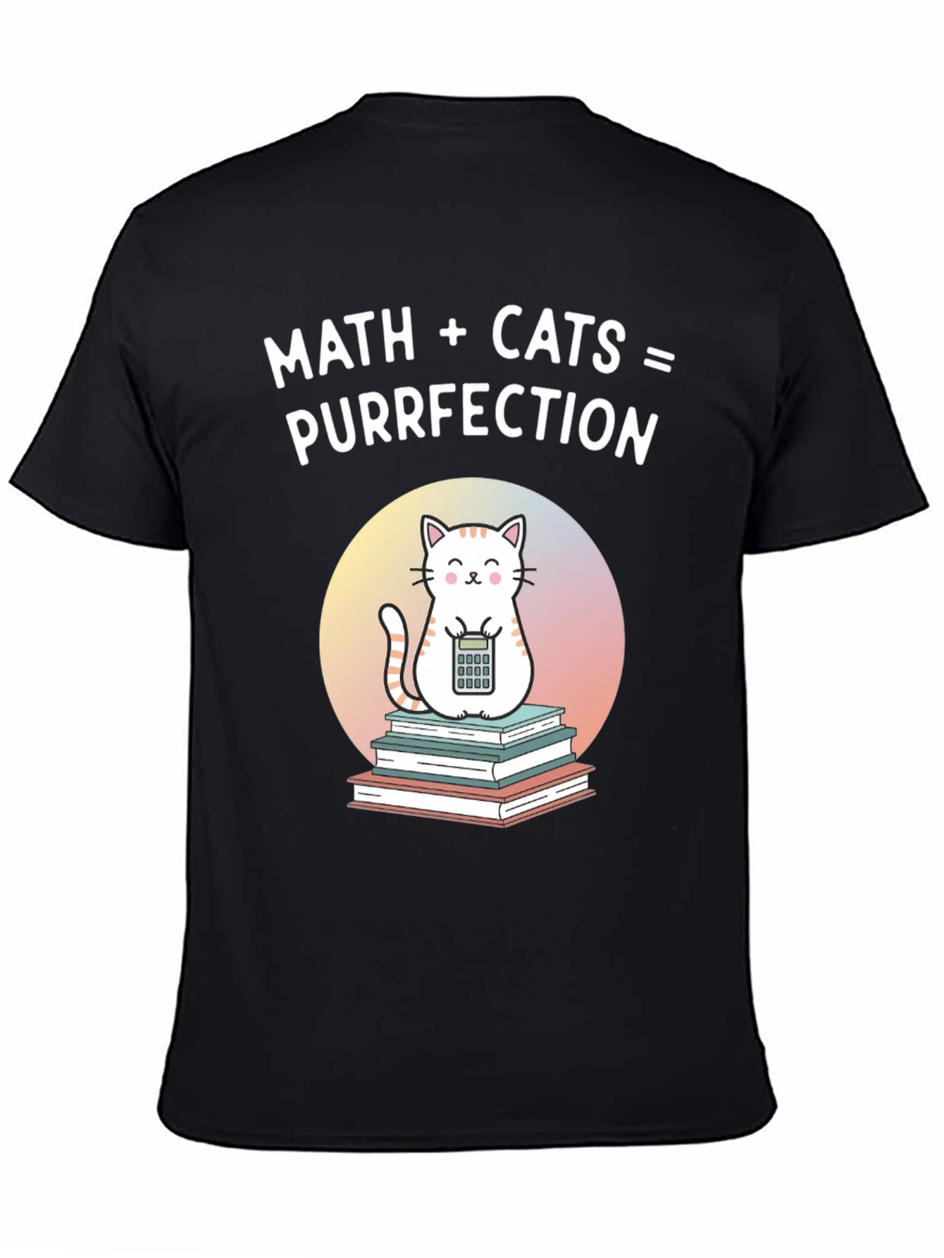 Black Math + Cats = Purrfection Graphic T-Shirt view 4