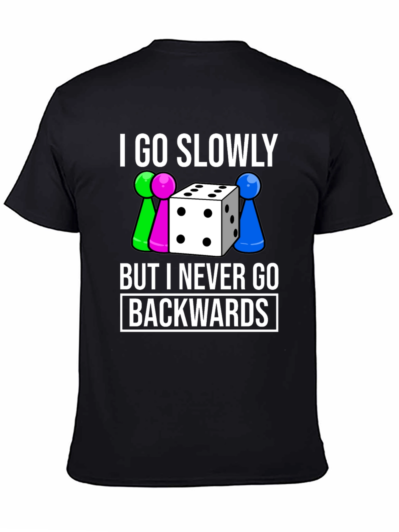 Black Go Slowly T-Shirt - Never Backwards view 4