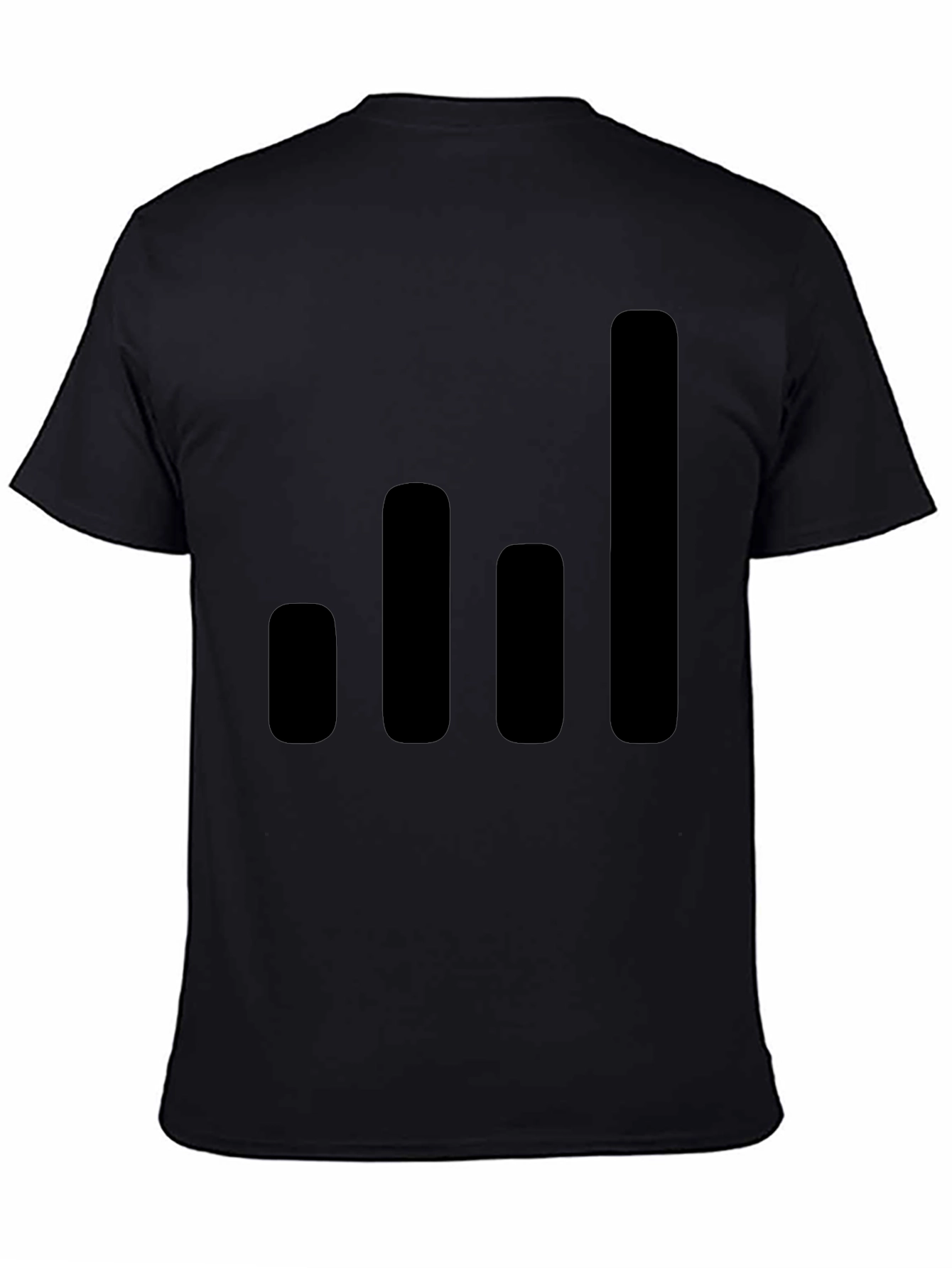 Black Modern Black T-Shirt with Graphic Bars Design view 4
