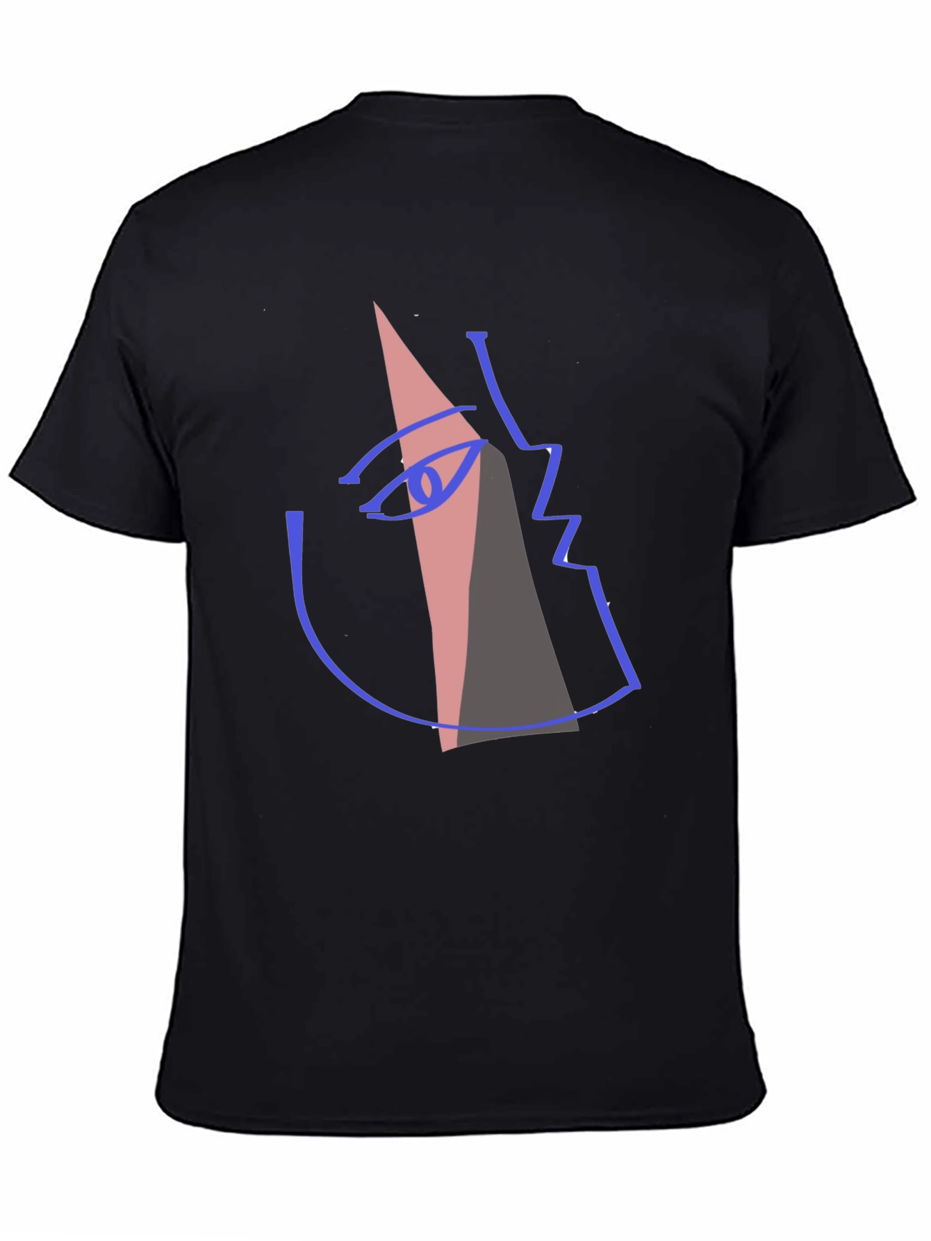 Black Abstract Face Graphic T-Shirt - Modern Art Tee view 4