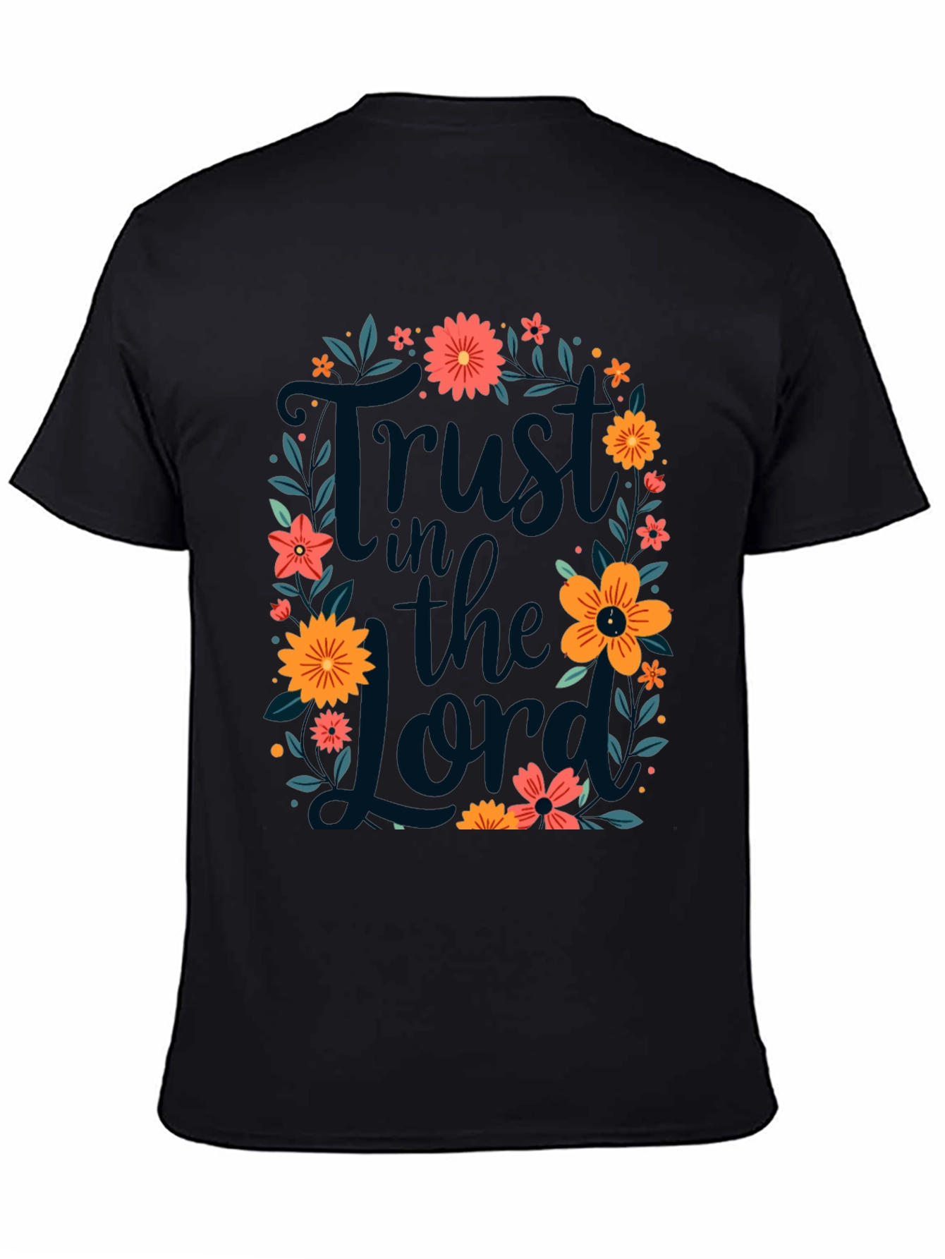 Black Trust in the Lord Floral Tee view 4
