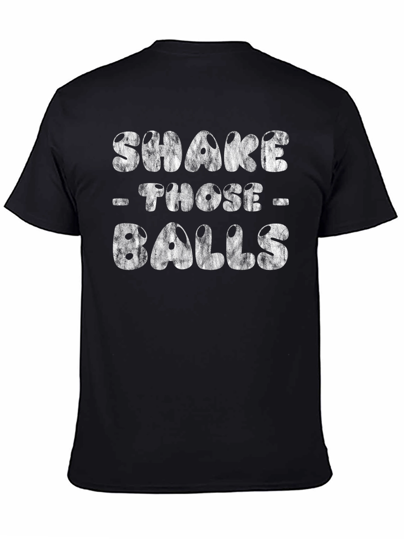 Black Shake Those Balls Funny Graphic Tee view 4