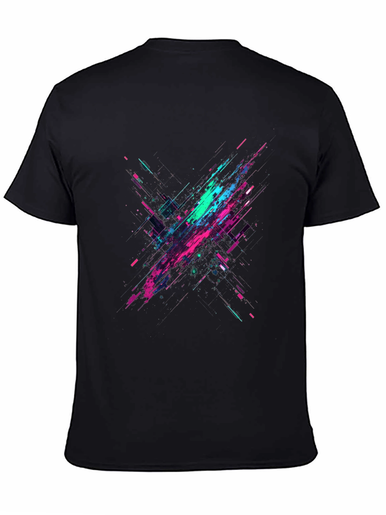 Black Abstract Graphic Print Black T-Shirt view 4